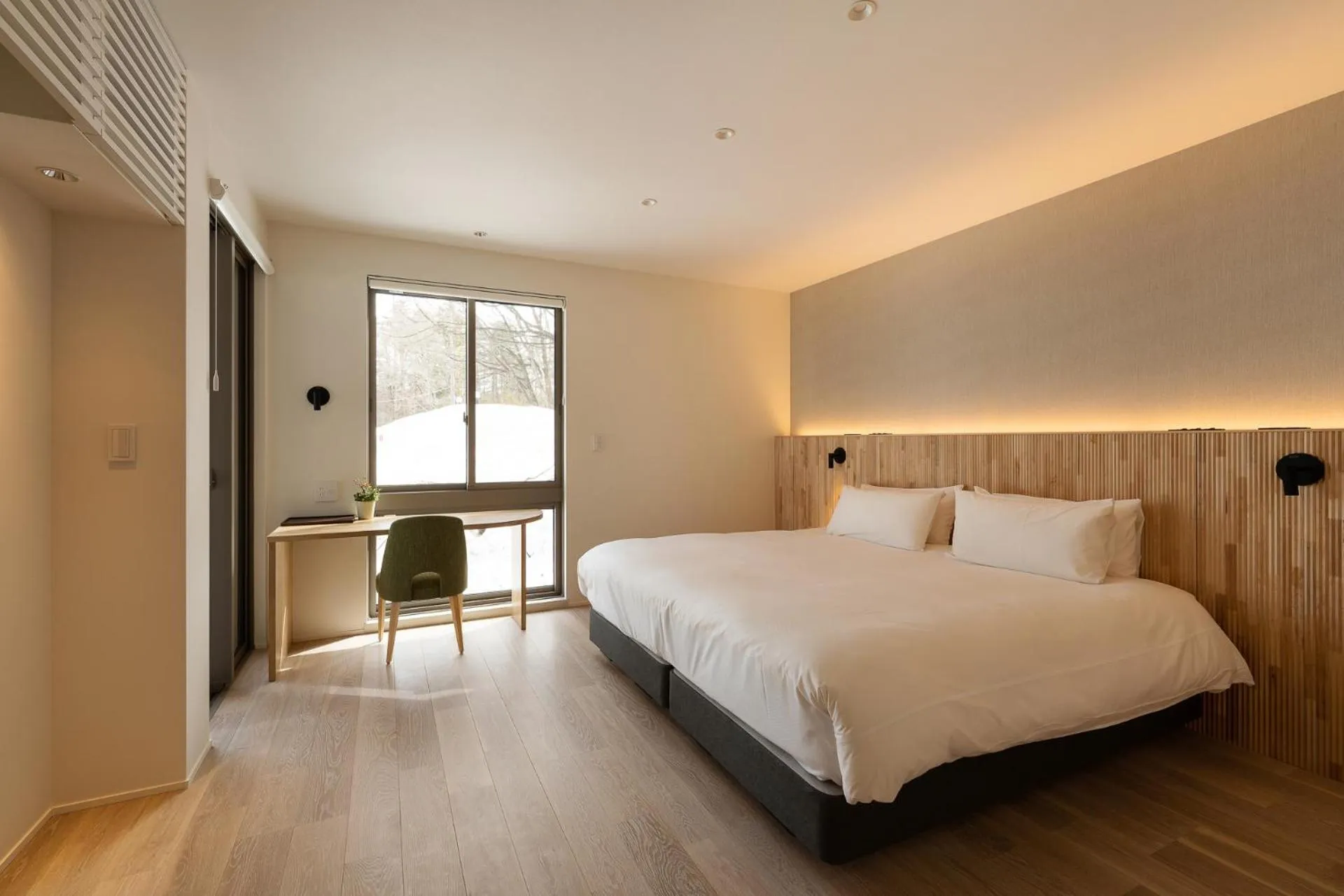 Bedroom, Bed in Silver Maple Chalet by Hakuba White Fox Company