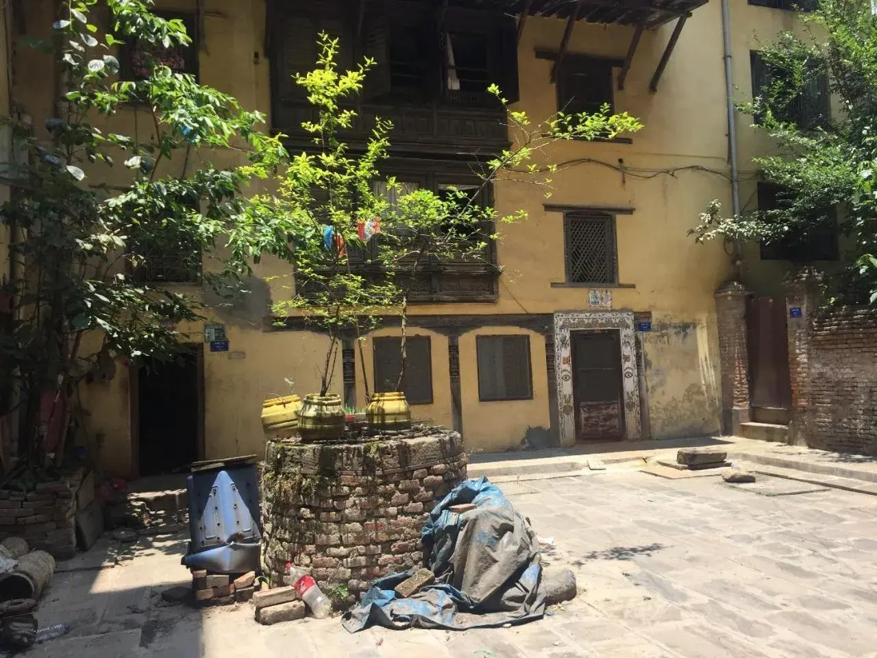 Inner courtyard view in Bhrikuti Stay - Patan Durbar Square Inner courtyard view in Bhrikuti Stay - Patan Durbar Square