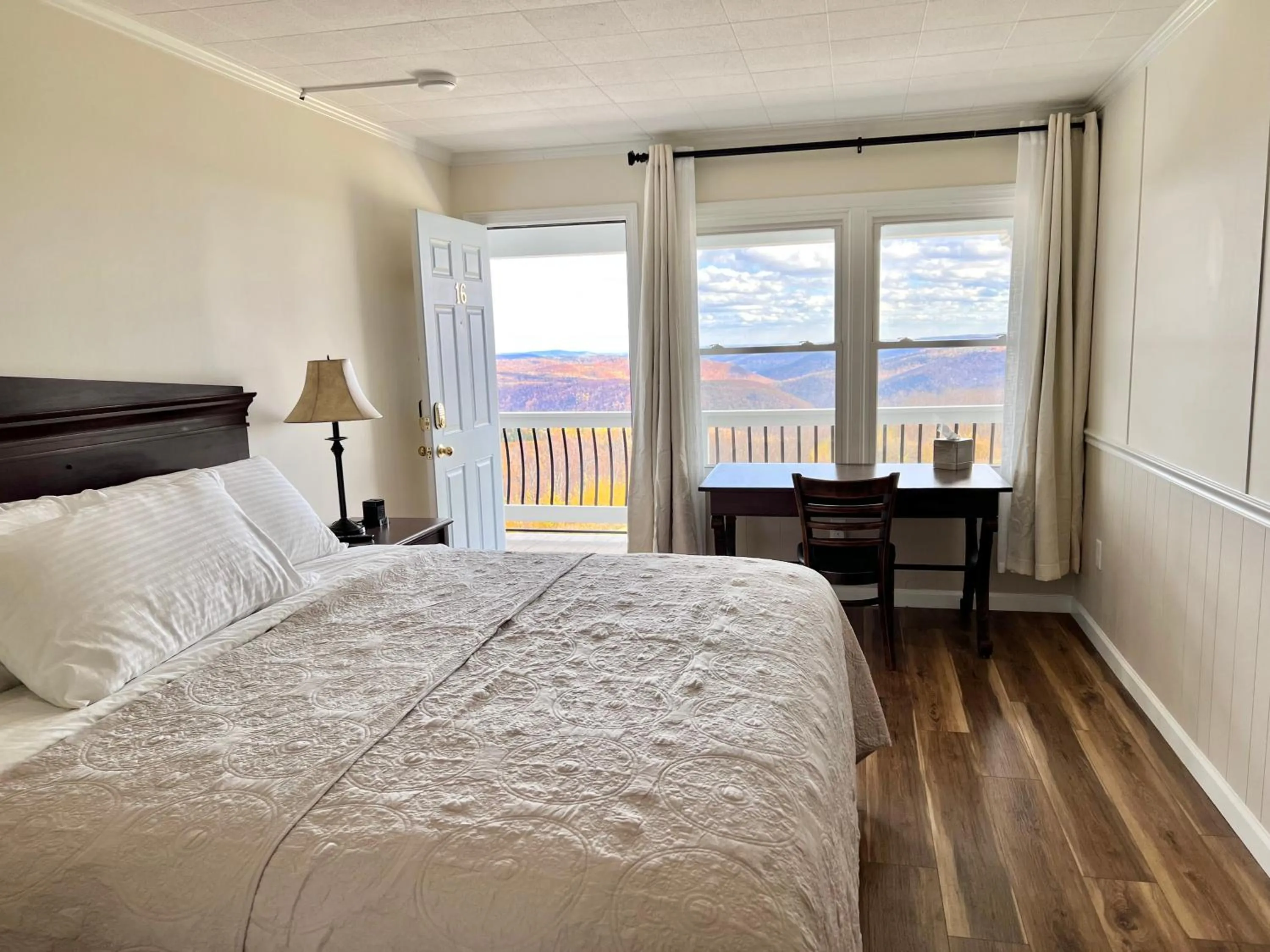 View (from property/room), Bed in Blue Vista Motor Lodge