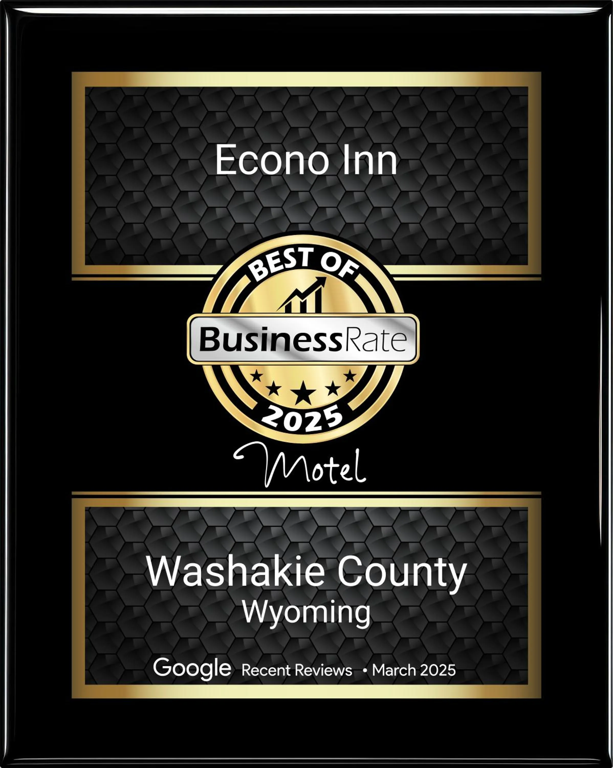 Certificate/Award in Econo Inn