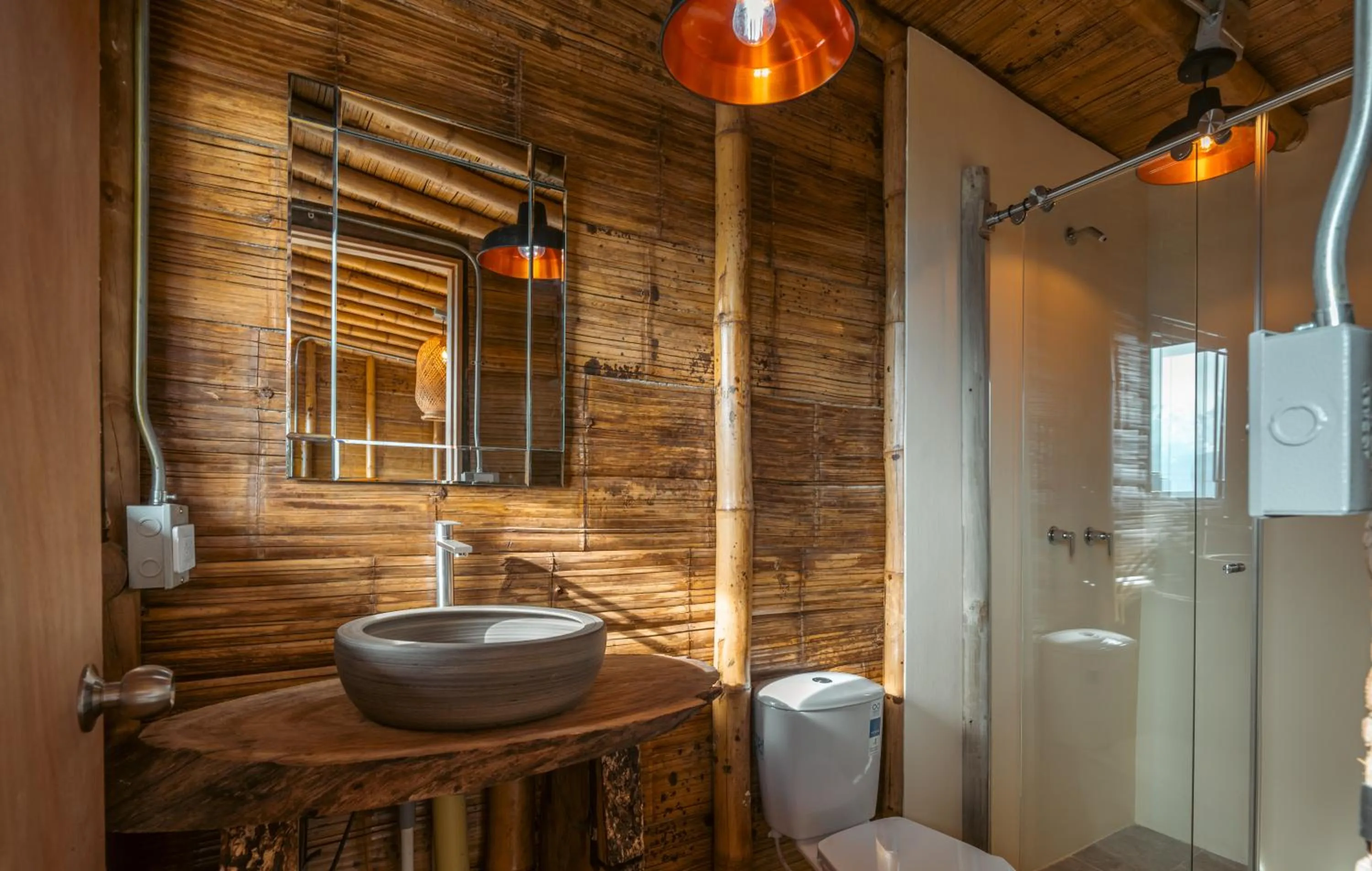 Shower in Glamping Mirador Santa Fe-Sopetran