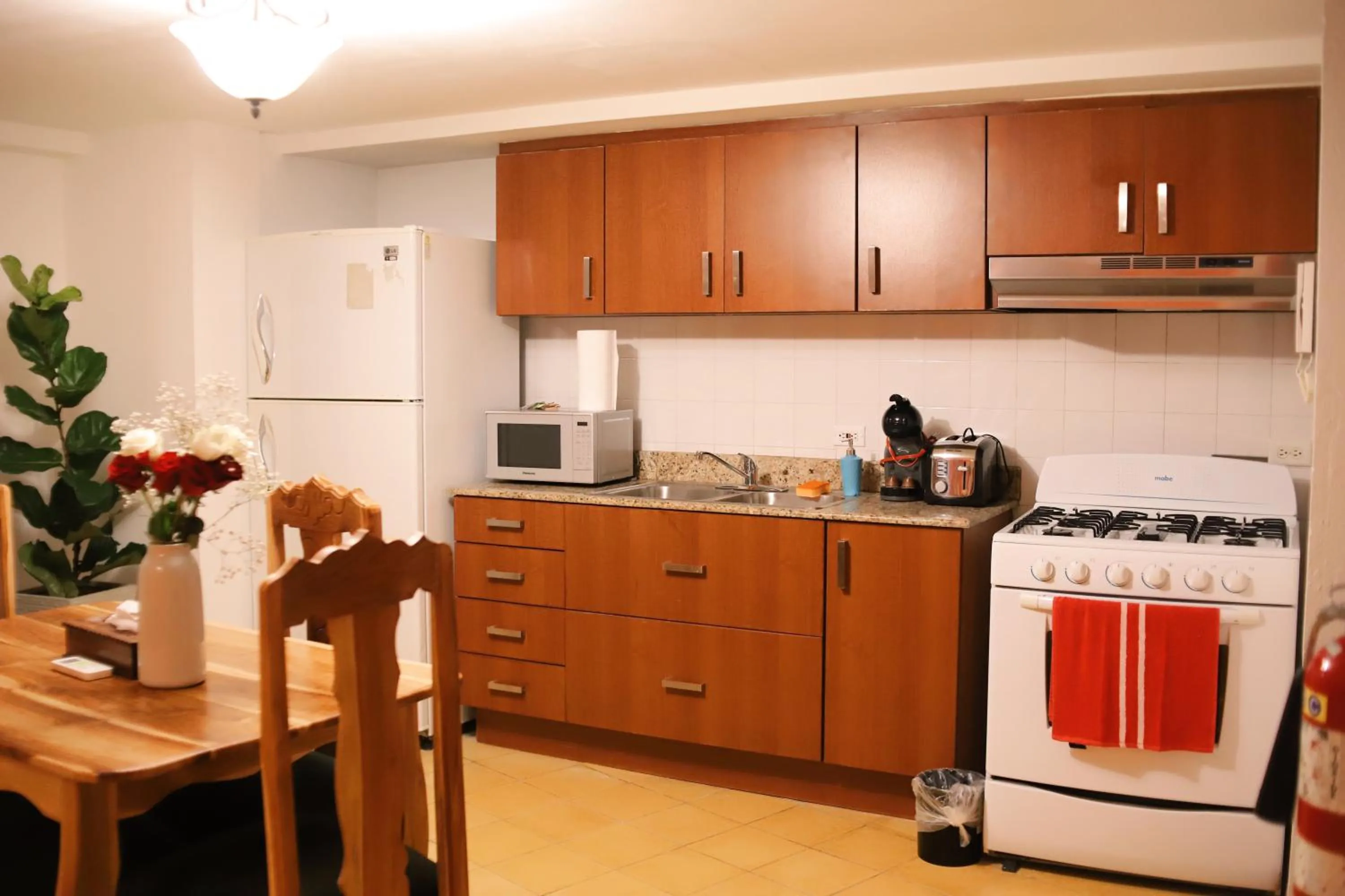 Kitchen or kitchenette in Oasis Hotel