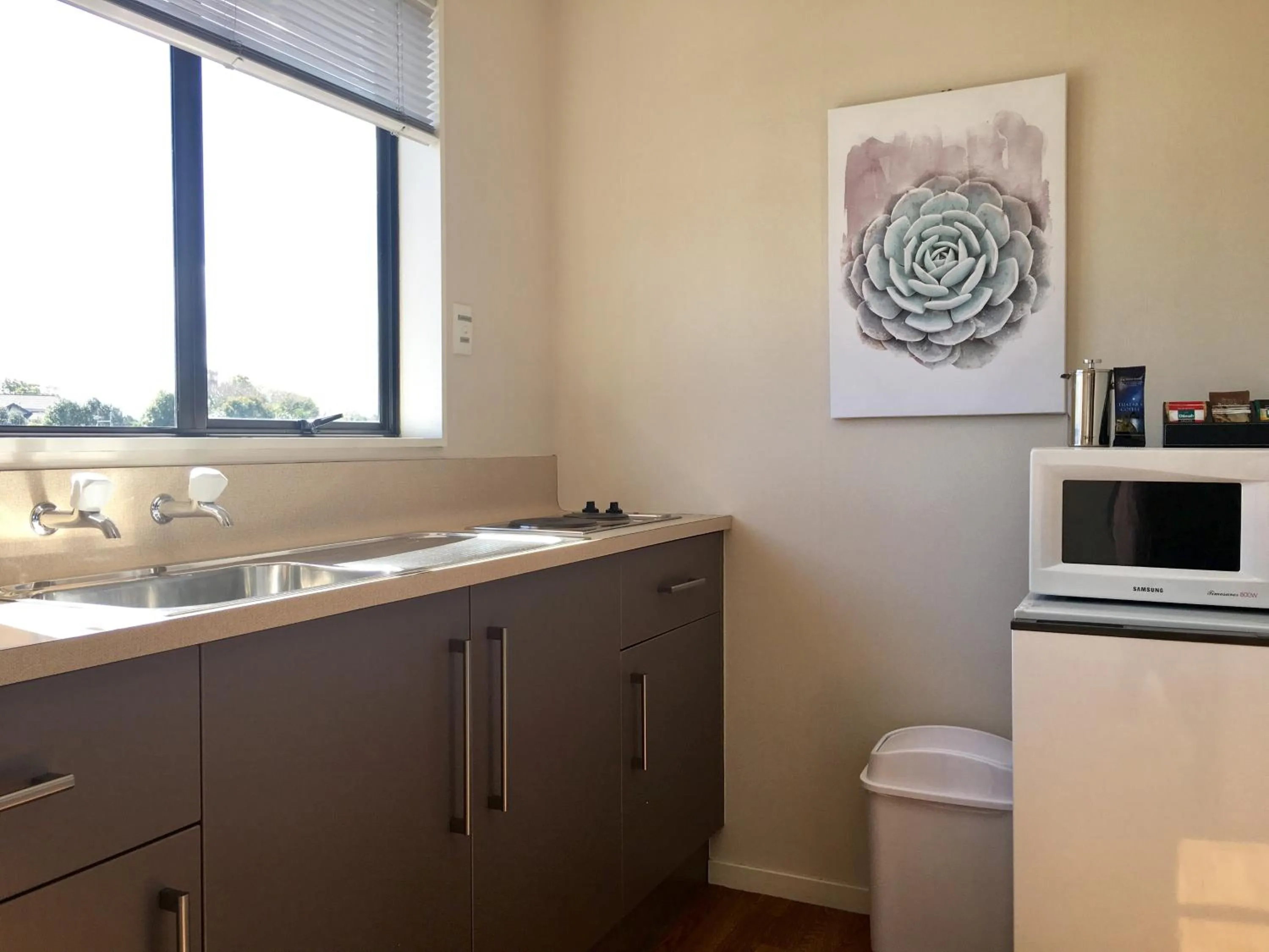 Kitchen or kitchenette in Hacienda Motor Lodge