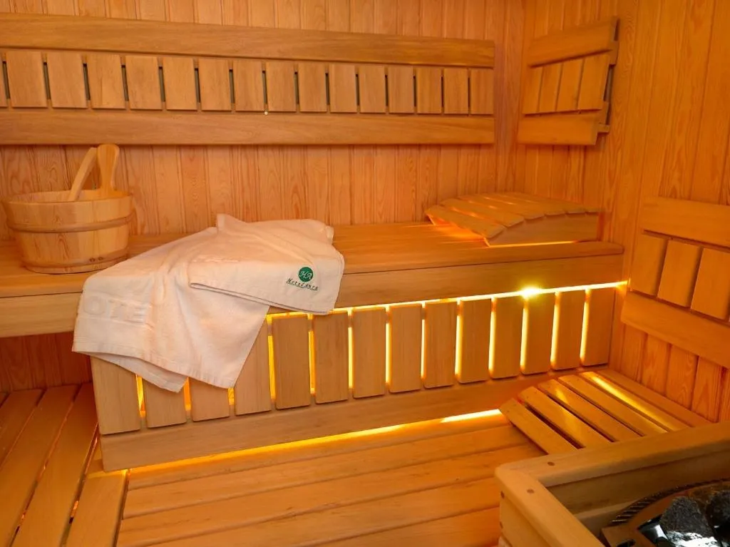 Sauna, Bed in Aura - Hotel & Restaurant & Sauna
