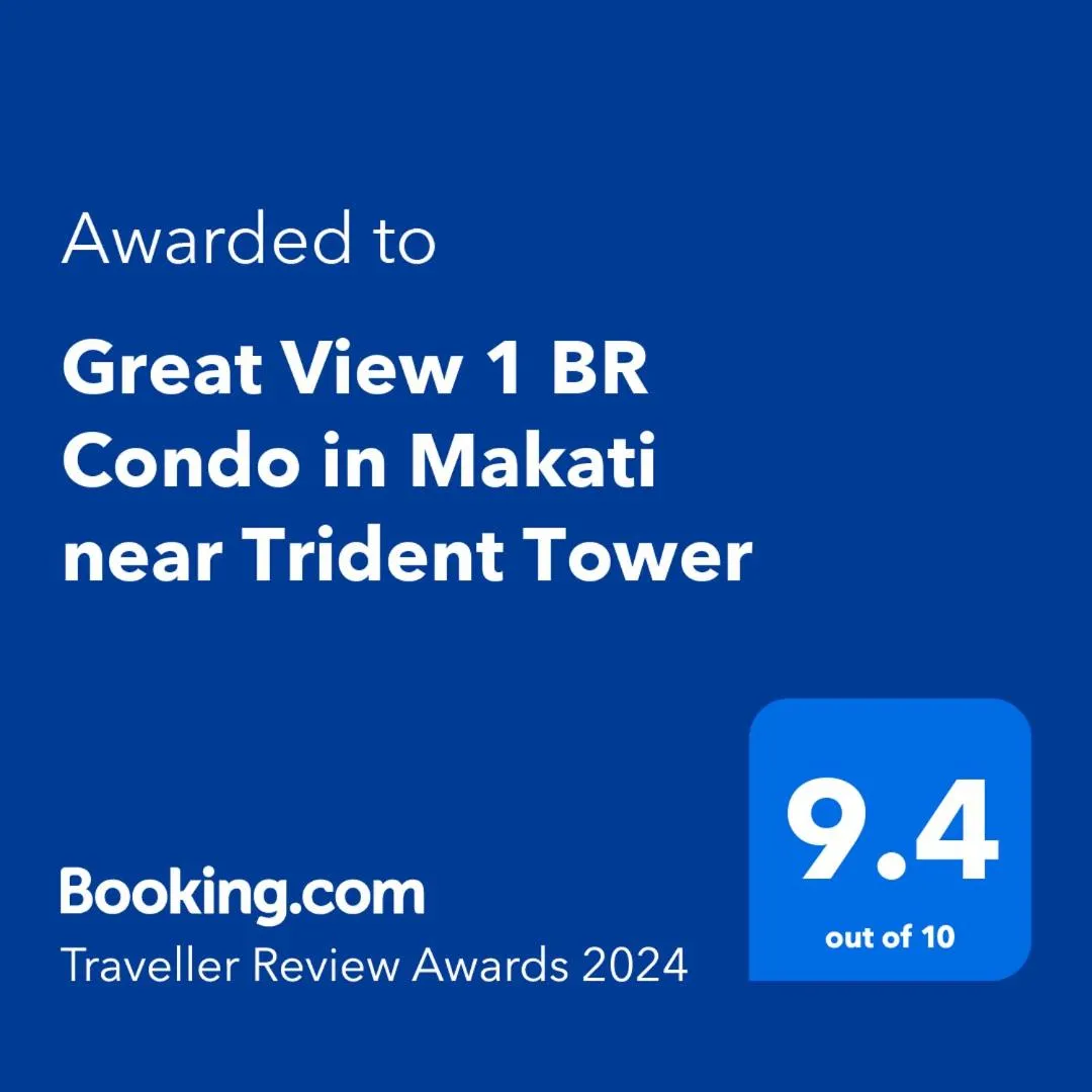 Certificate/Award in Great View 1 BR Condo in Makati near Trident Tower