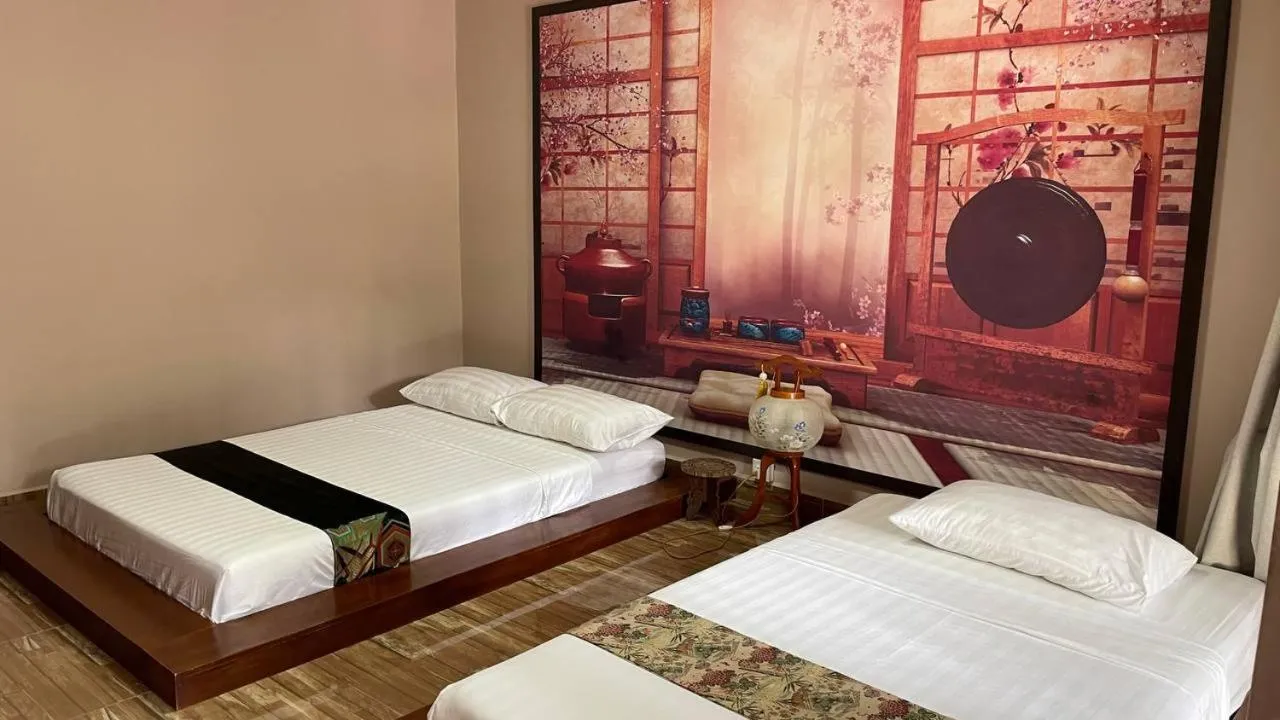 Bed in WHITE SAND ARK RESORT