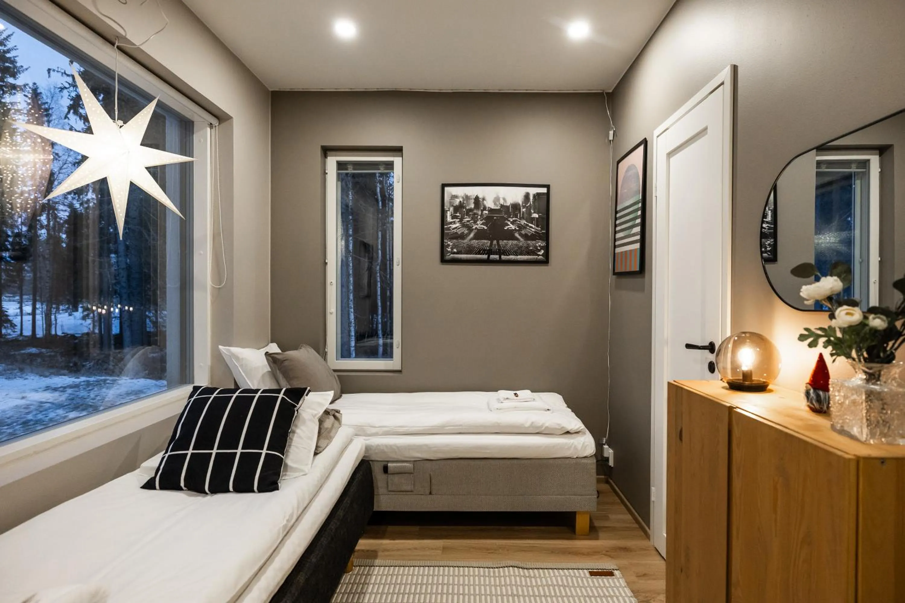 Bed in Villa Forest -private location, sauna and jacuzzi