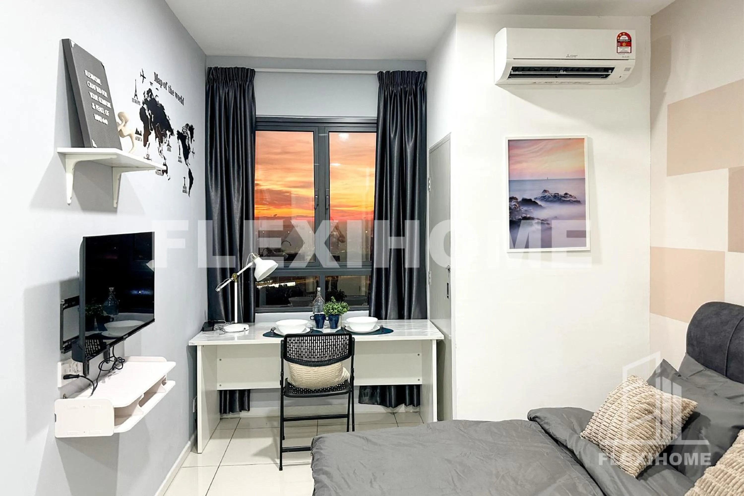 Photo of the whole room in KLIA-KLIA 2, Comfy Studio, Horizon Suites Sepang-Dengkil by Flexihome-MY