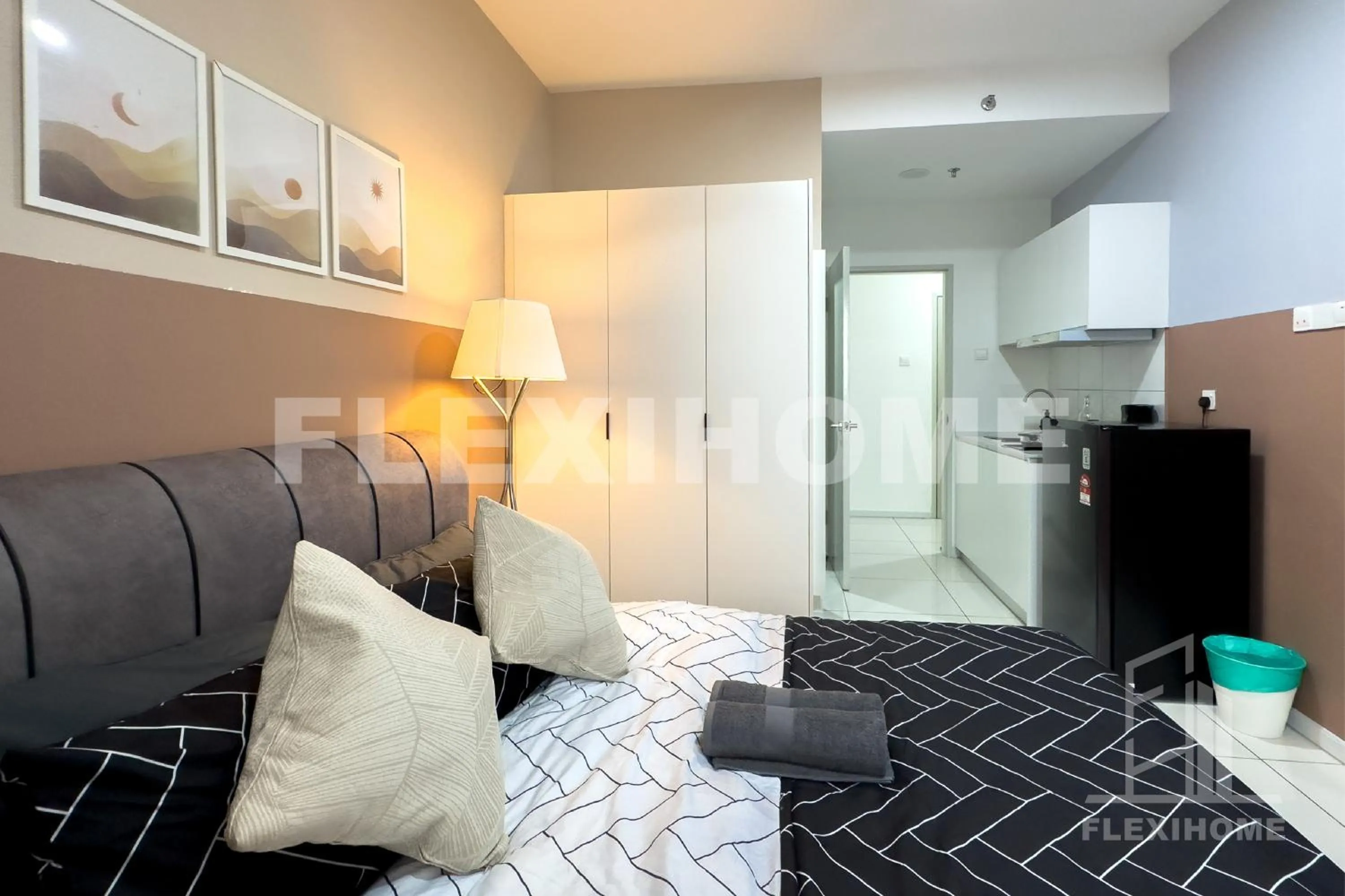 Bed in KLIA-KLIA 2, Comfy Studio, Horizon Suites Sepang-Dengkil by Flexihome-MY