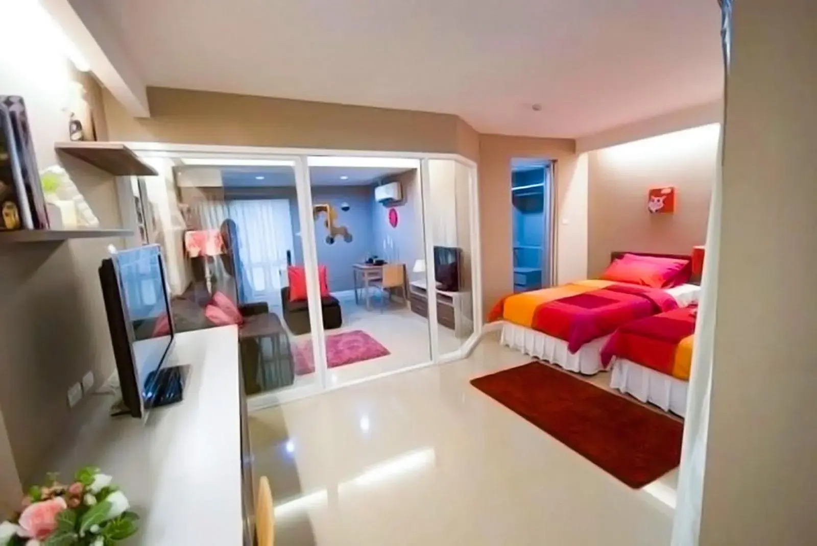 TV and multimedia, Bed in Jpark Residences at Thammasat Rangsit TV and multimedia, Bed in Jpark Residences at Thammasat Rangsit