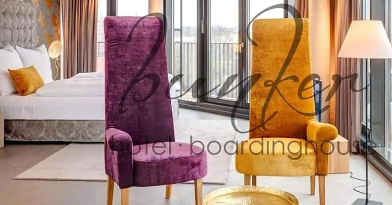 Living room, Bed in Hotel im Bunker