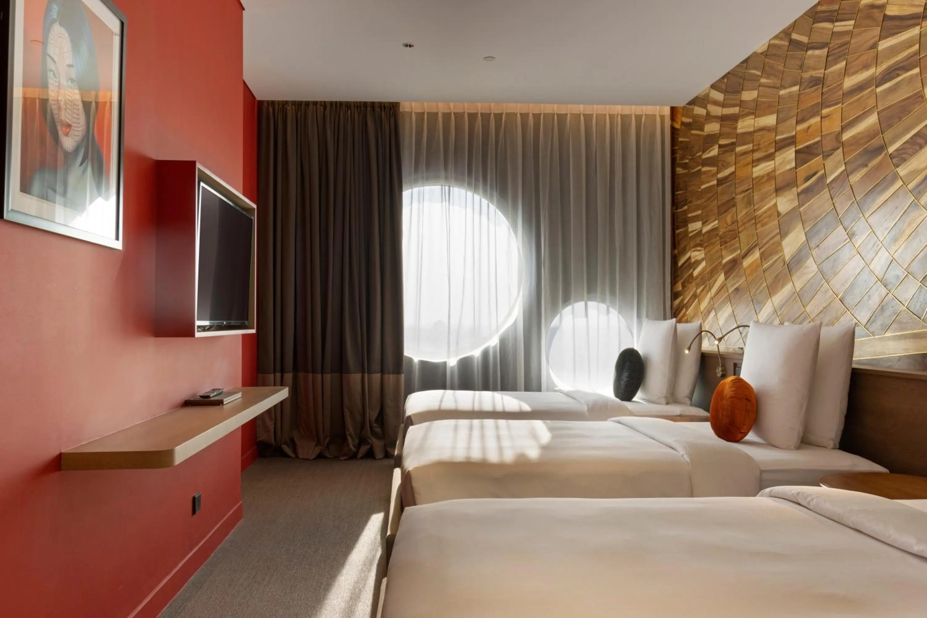 View (from property/room), Bed in SUN & MOON, Riverside Hotel