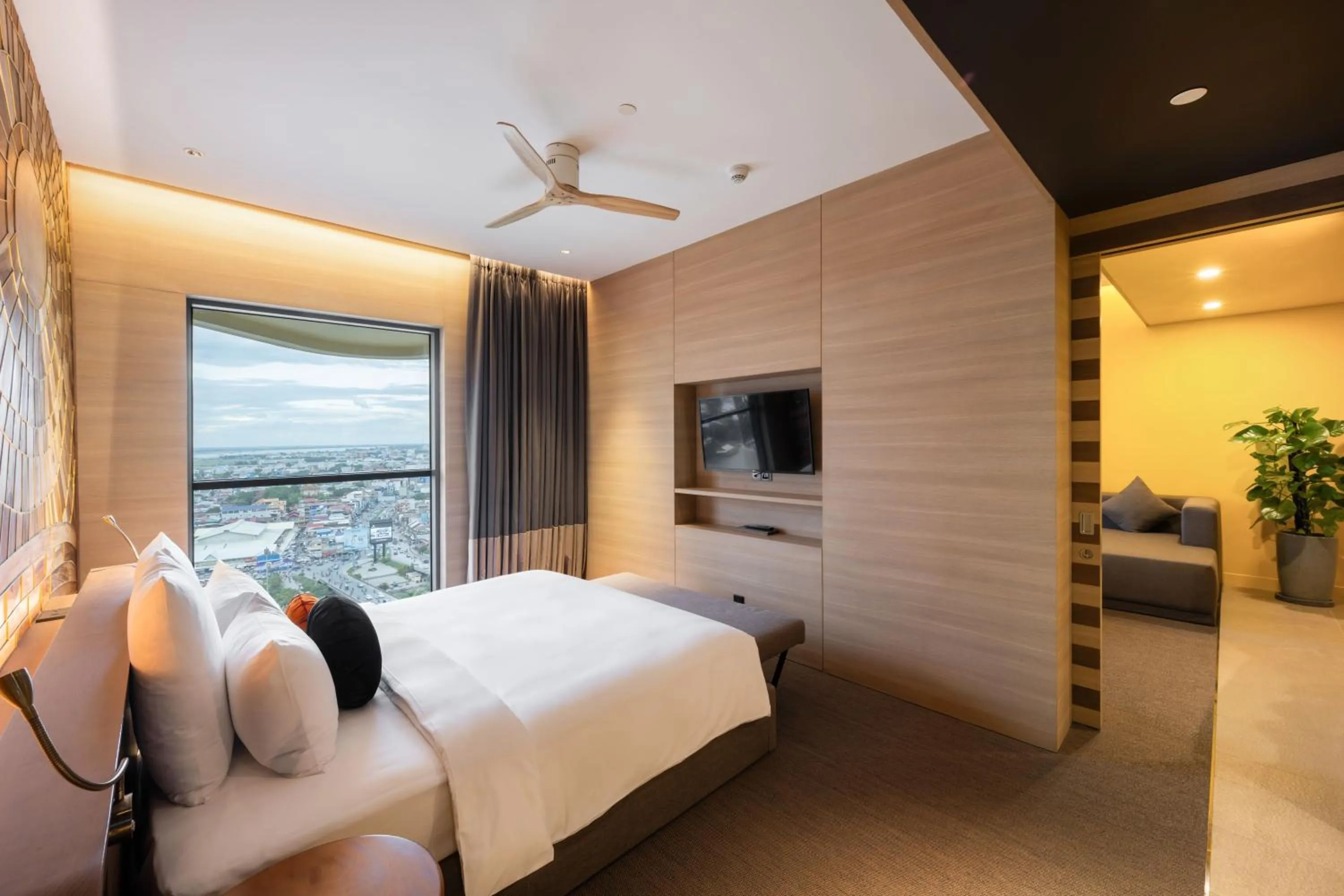 View (from property/room), Bed in SUN & MOON, Riverside Hotel