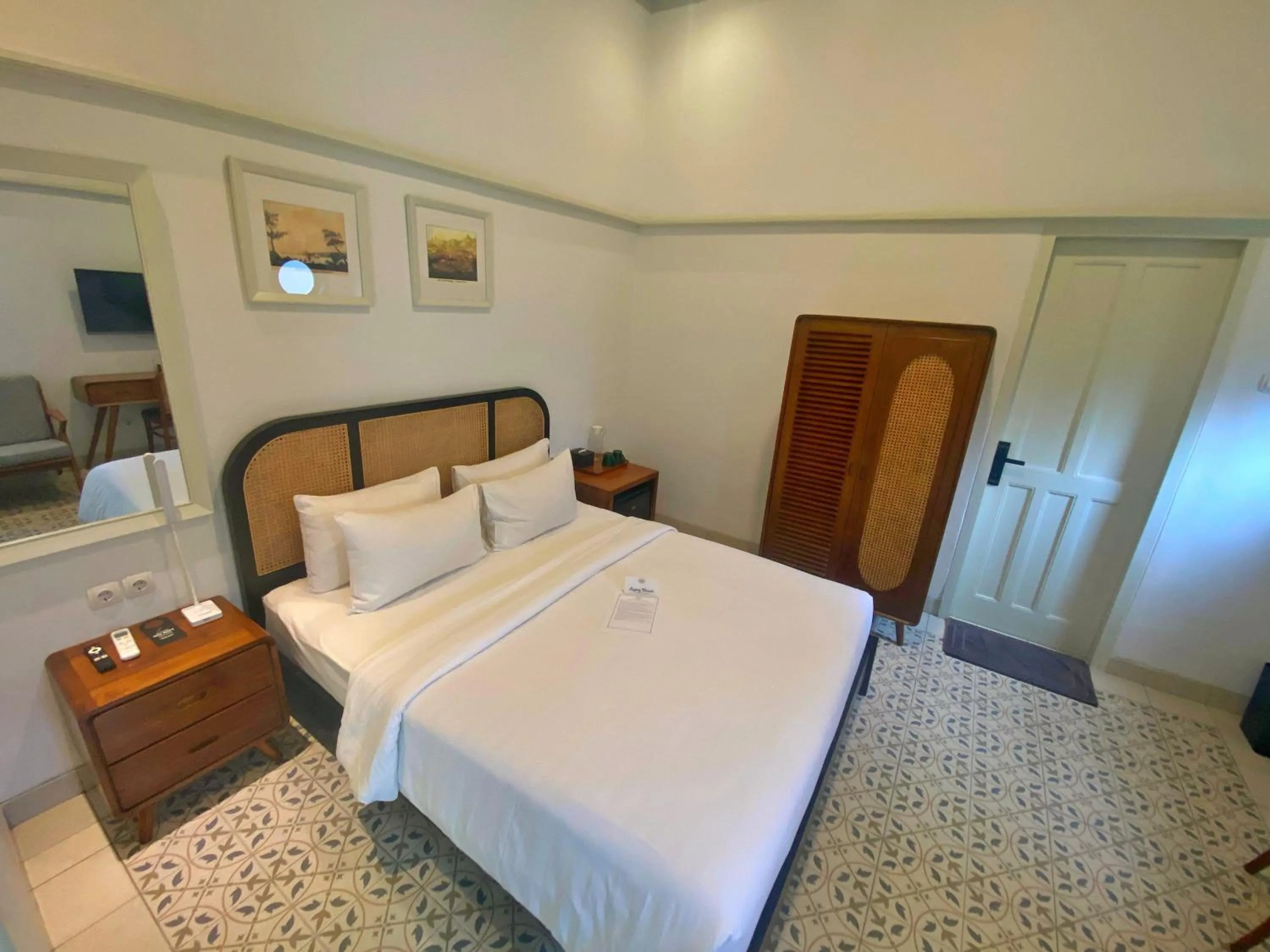 Bed in CERIA HOTEL at Alun Alun Yogyakarta