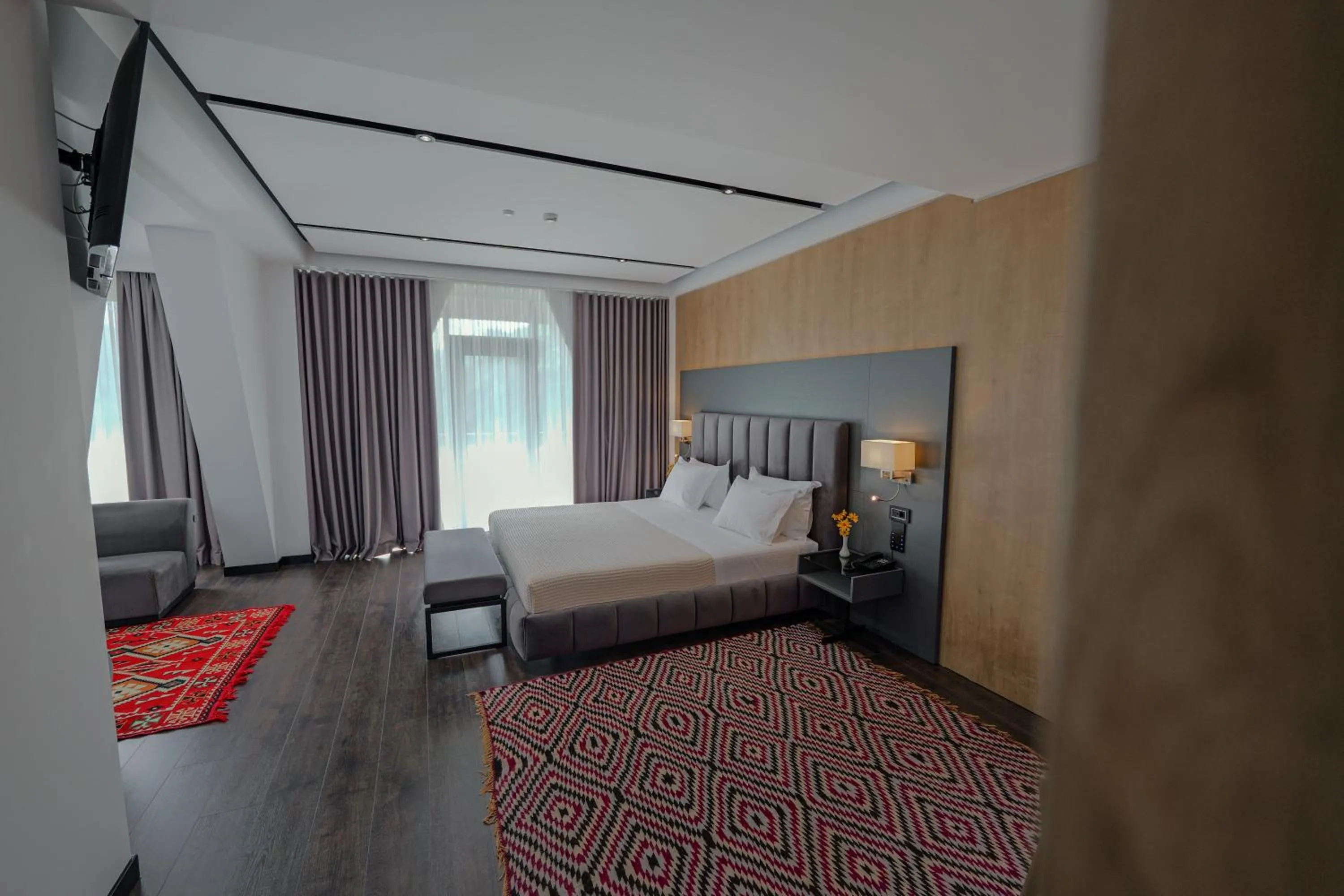 Bed in Hotel Uji Ftohte Tepelene