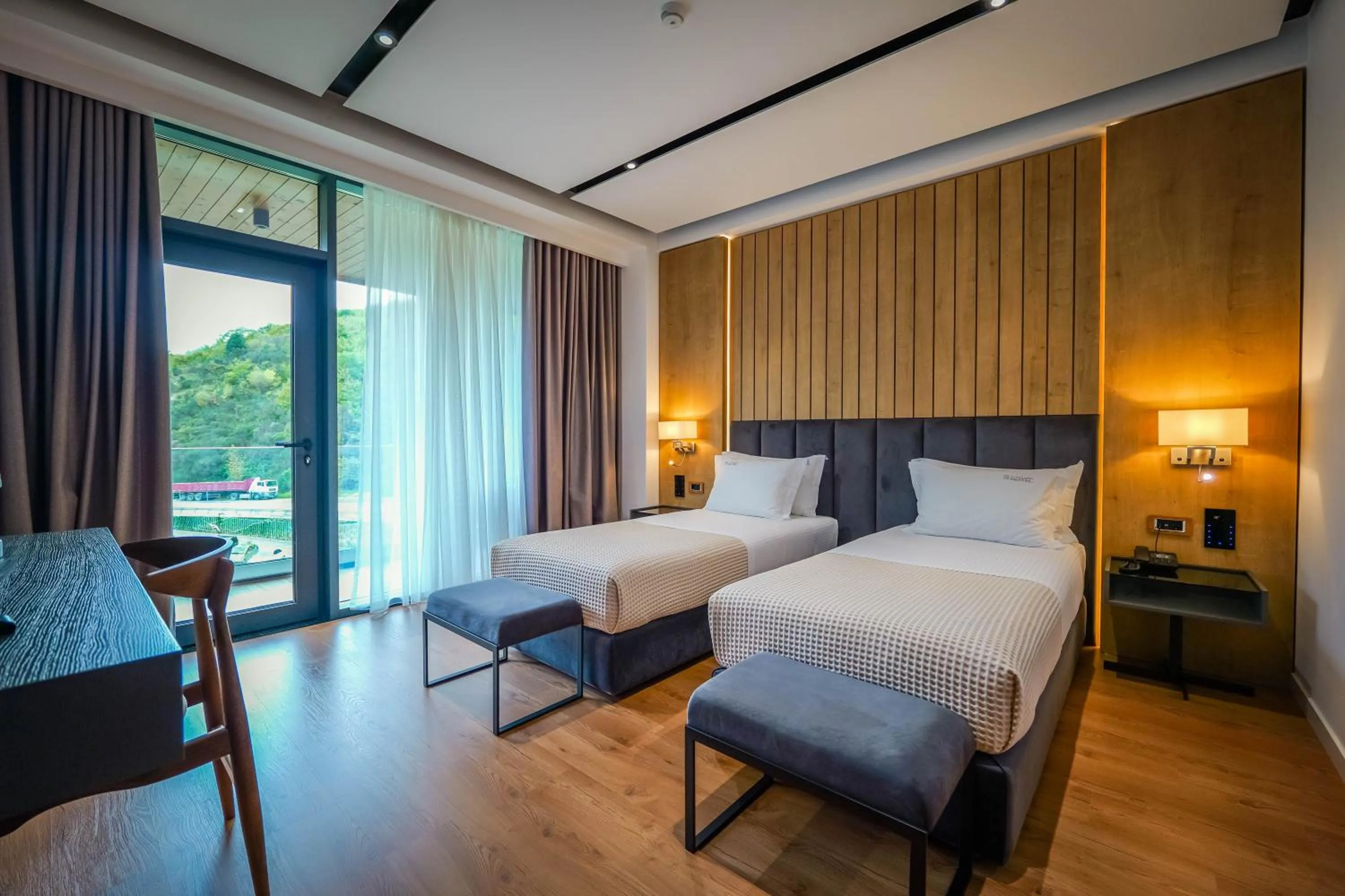 Bed in Hotel Uji Ftohte Tepelene