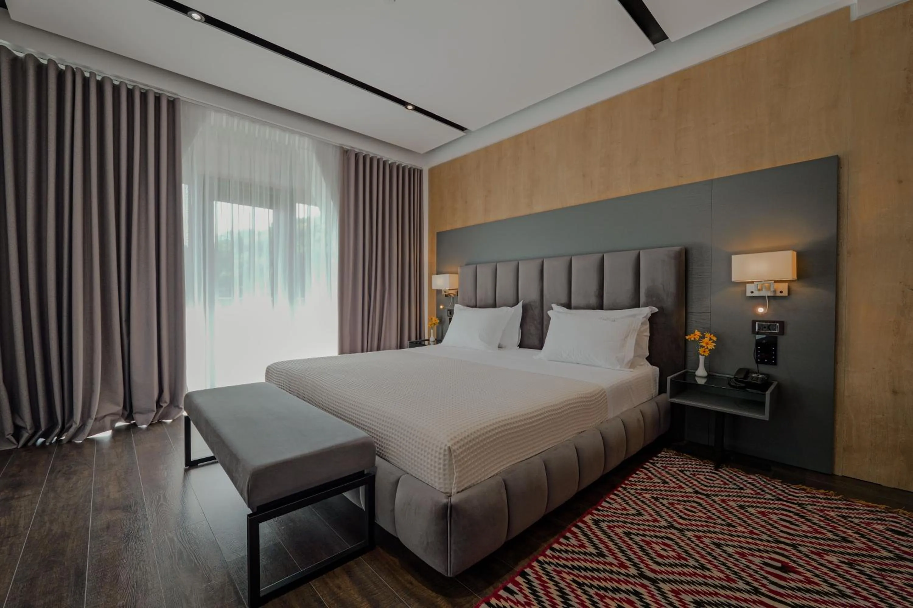 Bed in Hotel Uji Ftohte Tepelene