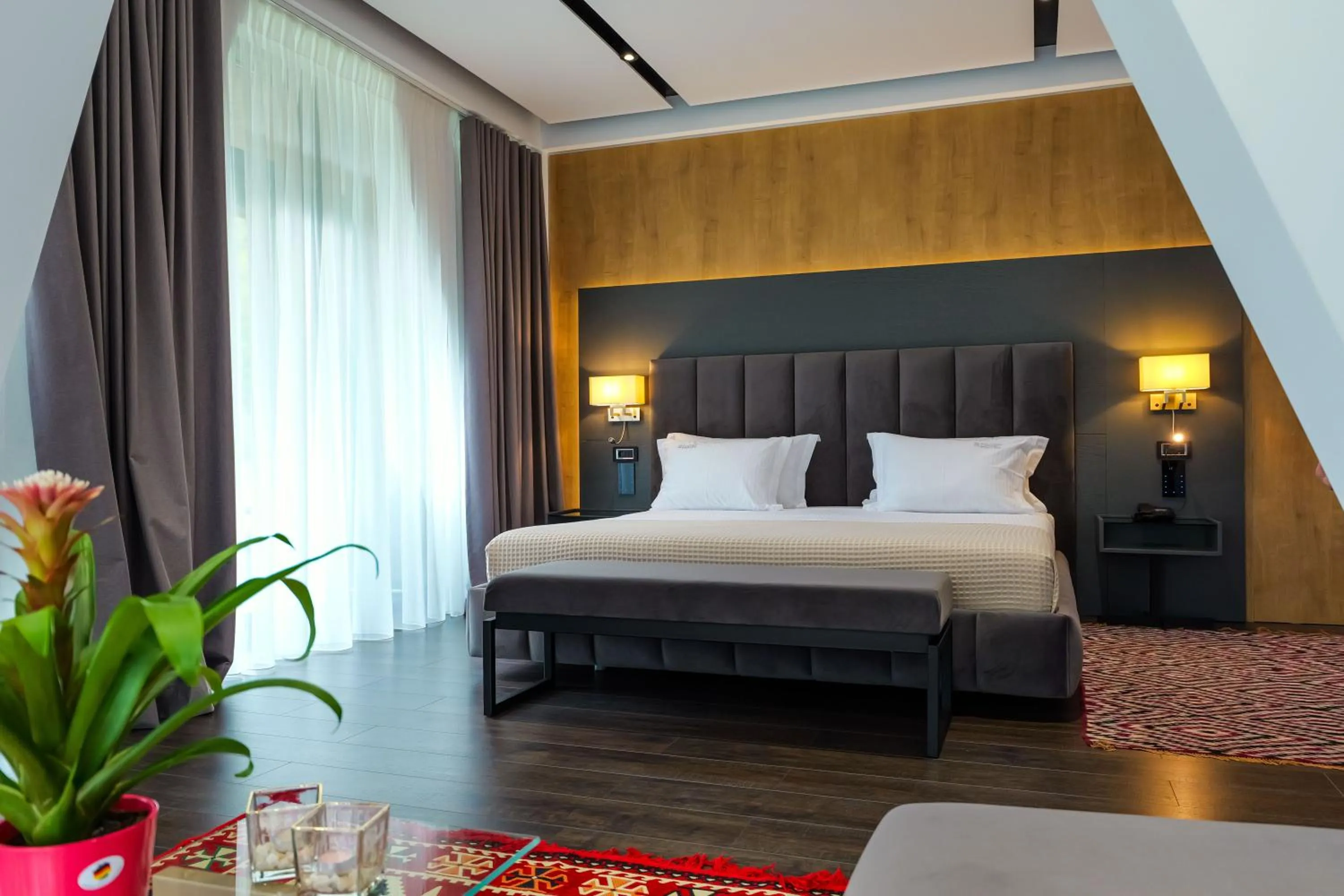 Bed in Hotel Uji Ftohte Tepelene