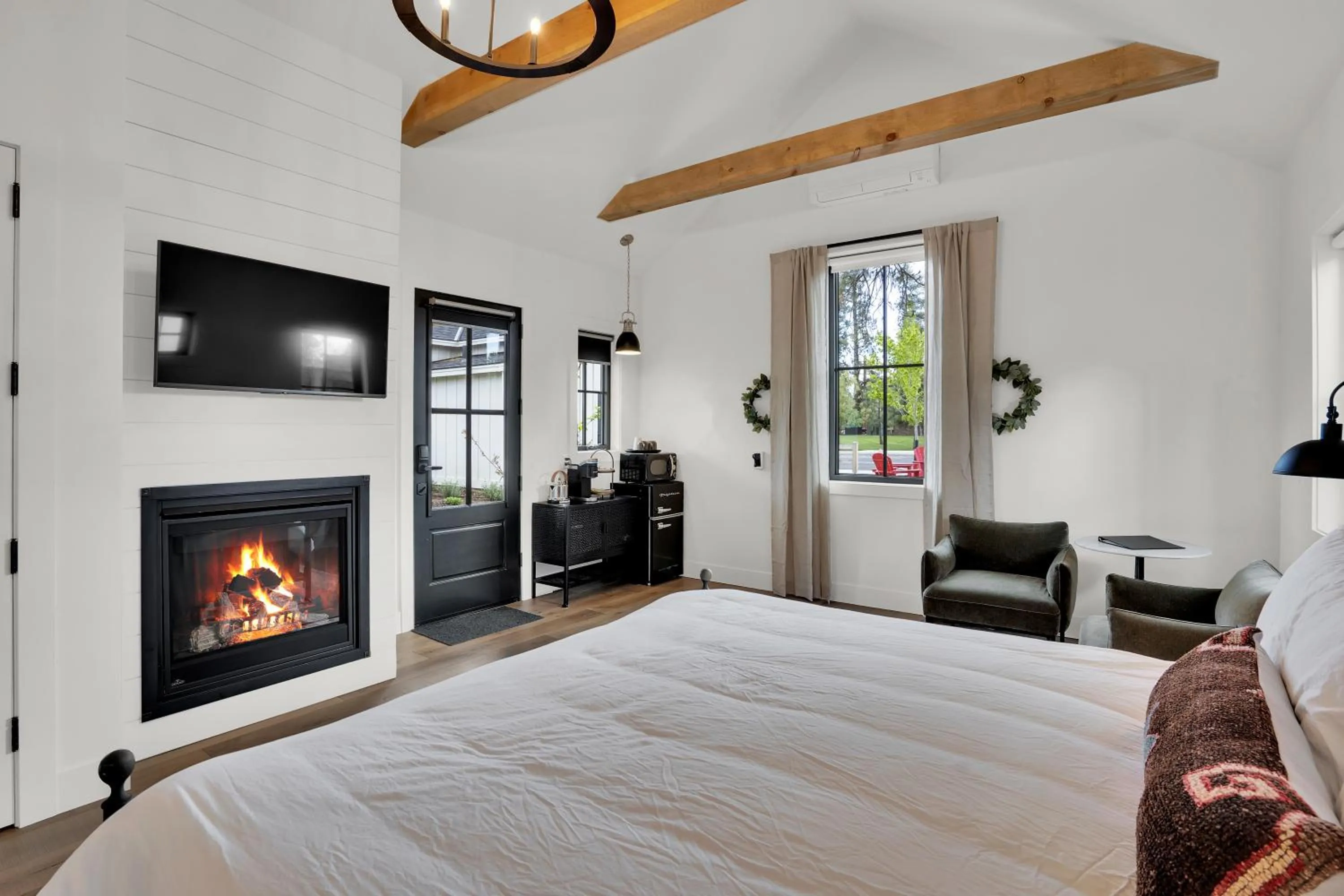 Bed in The Scout Boutique Cottages