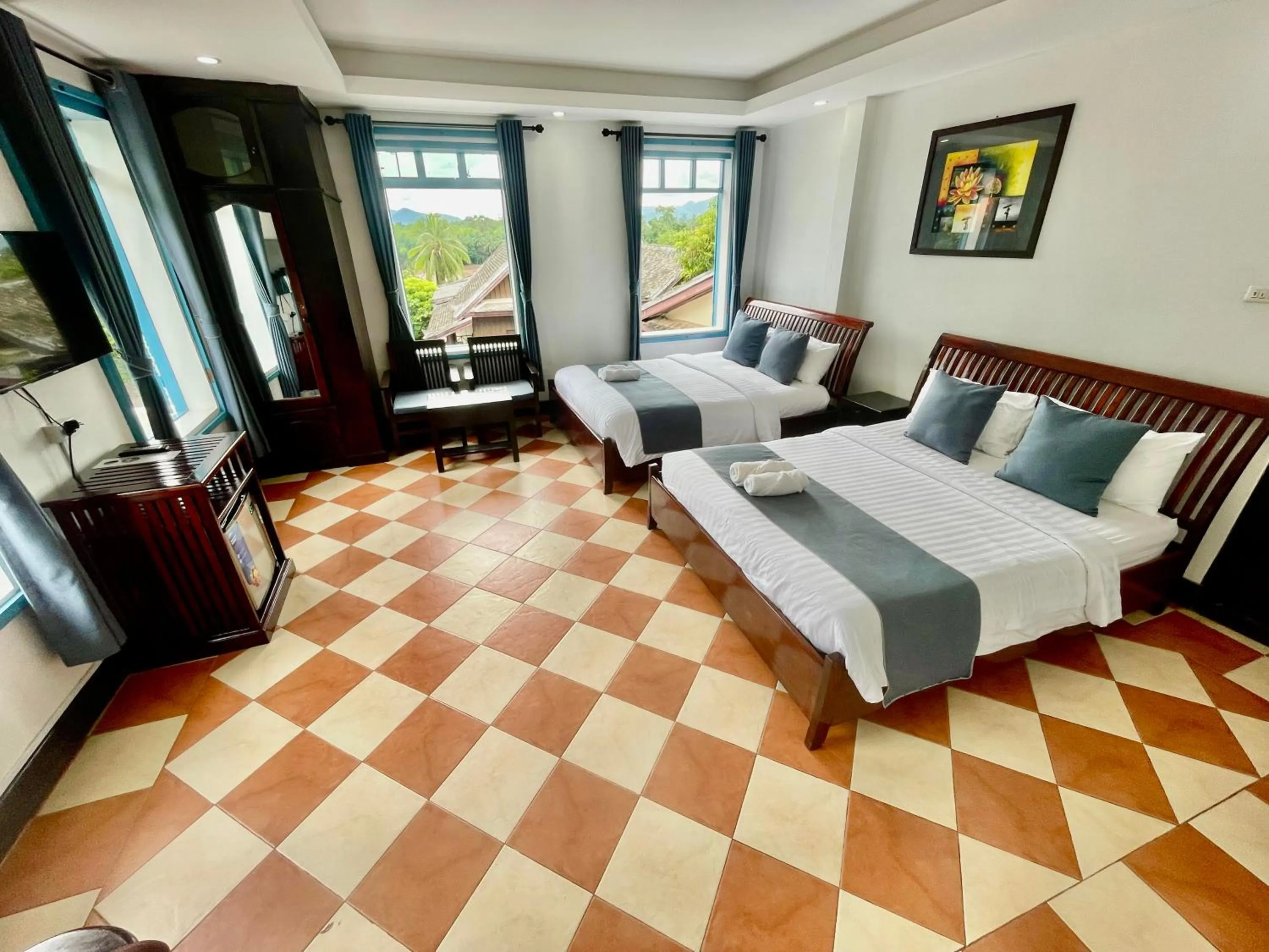 Bed in Villa Merry Lao Ban Aphay