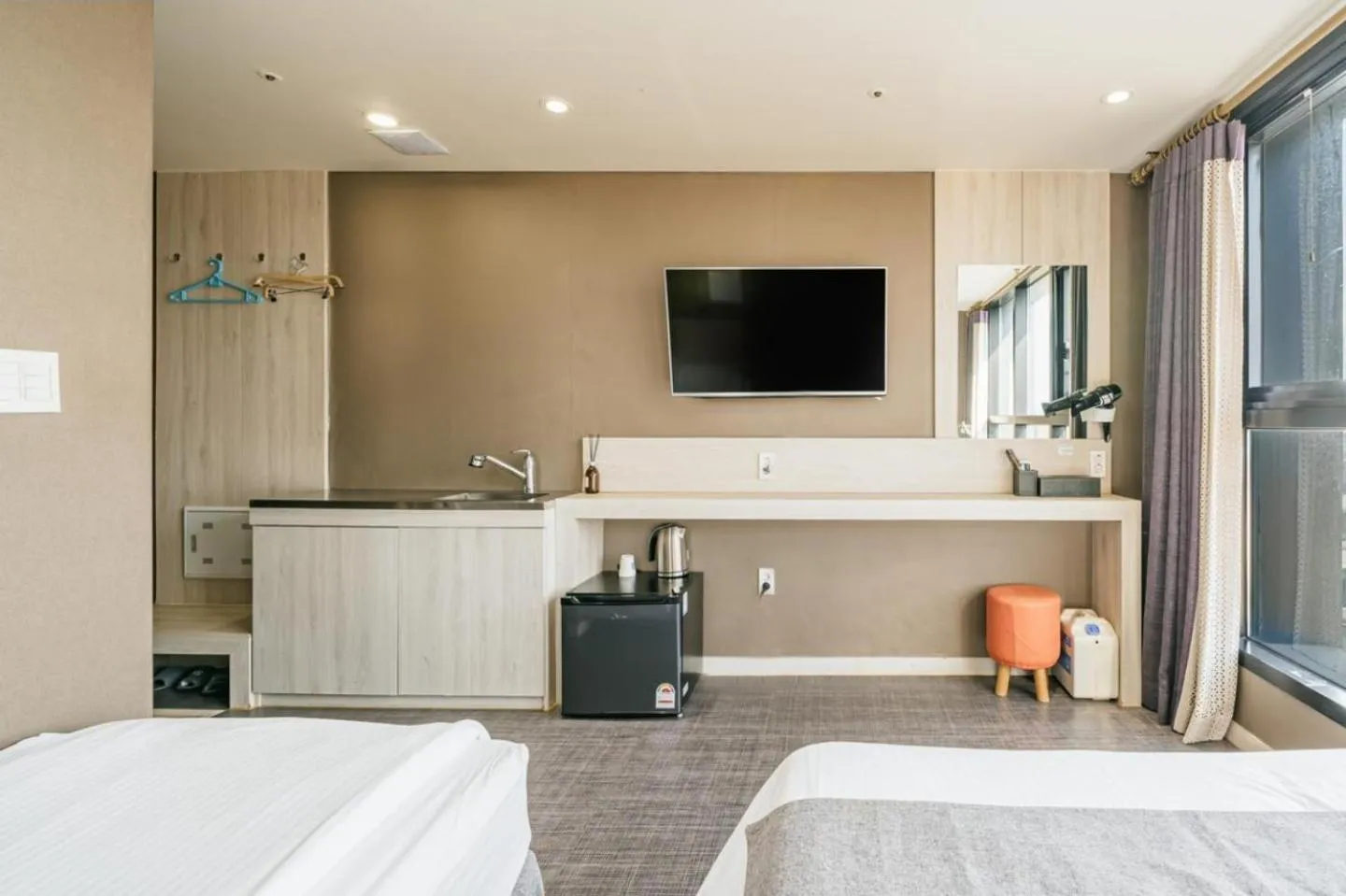 Bed in jeju skyhotel