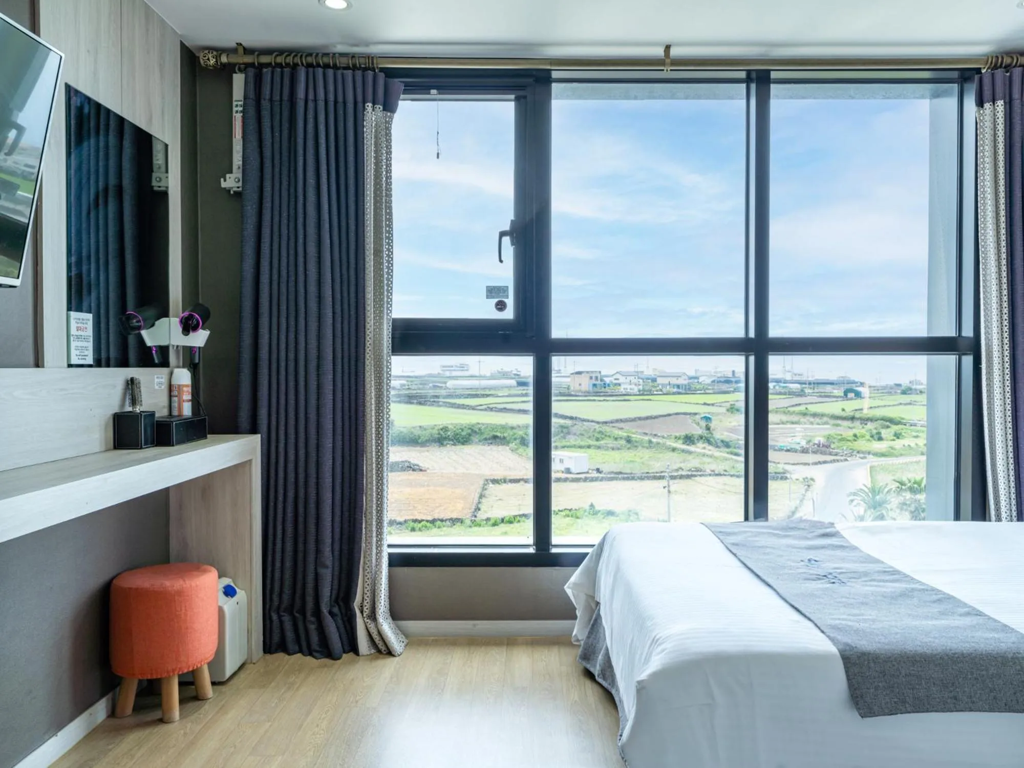 Bed in jeju skyhotel
