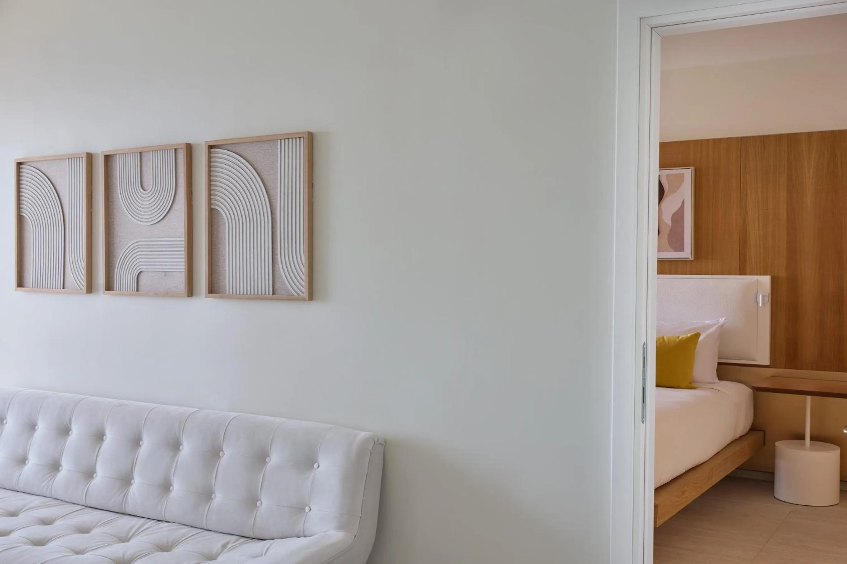 Living room, Bed in Atlantica Nissaki Beach - Adults Only