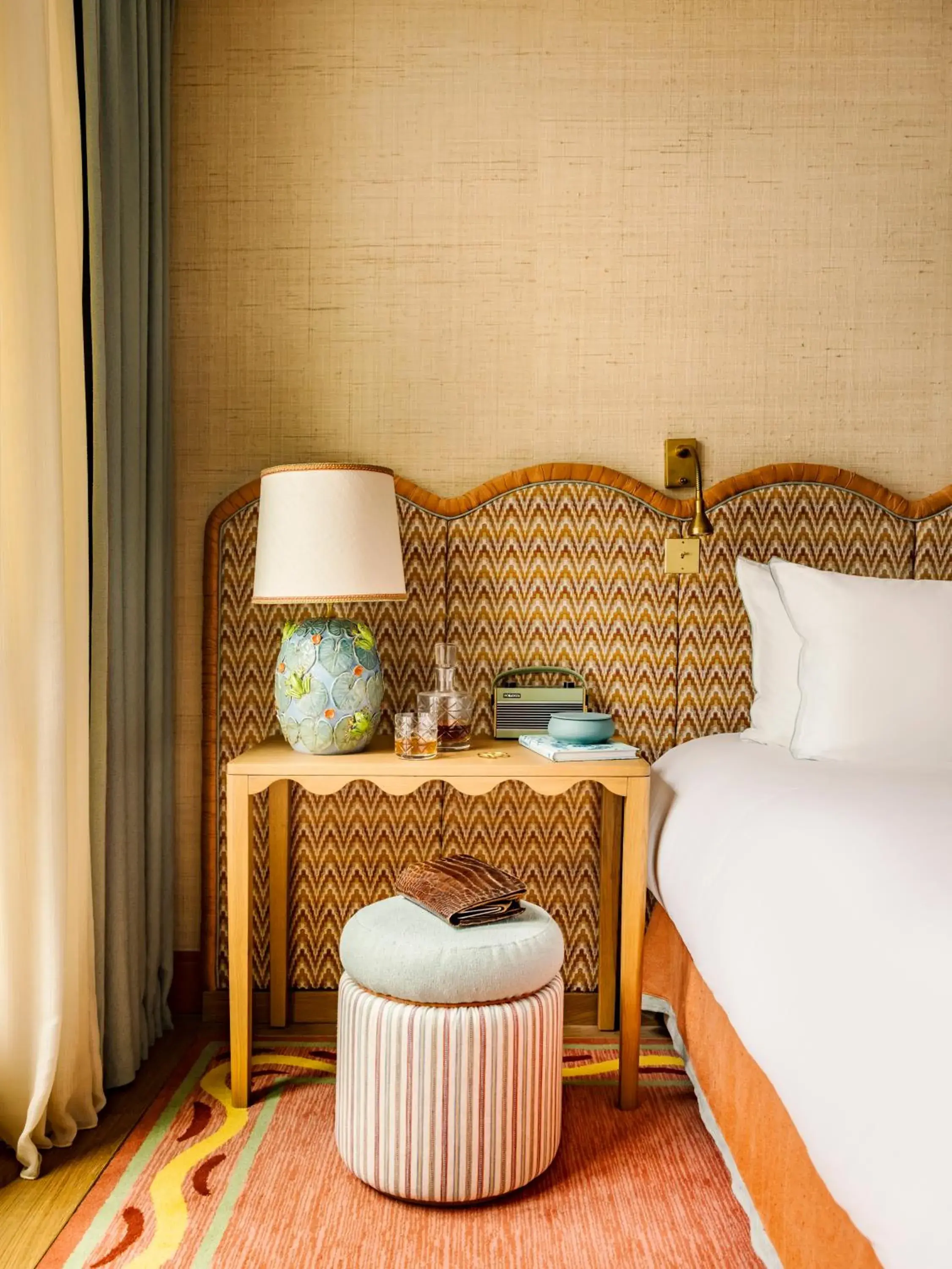 Decorative detail, Bed in La Fantaisie Decorative detail, Bed in La Fantaisie