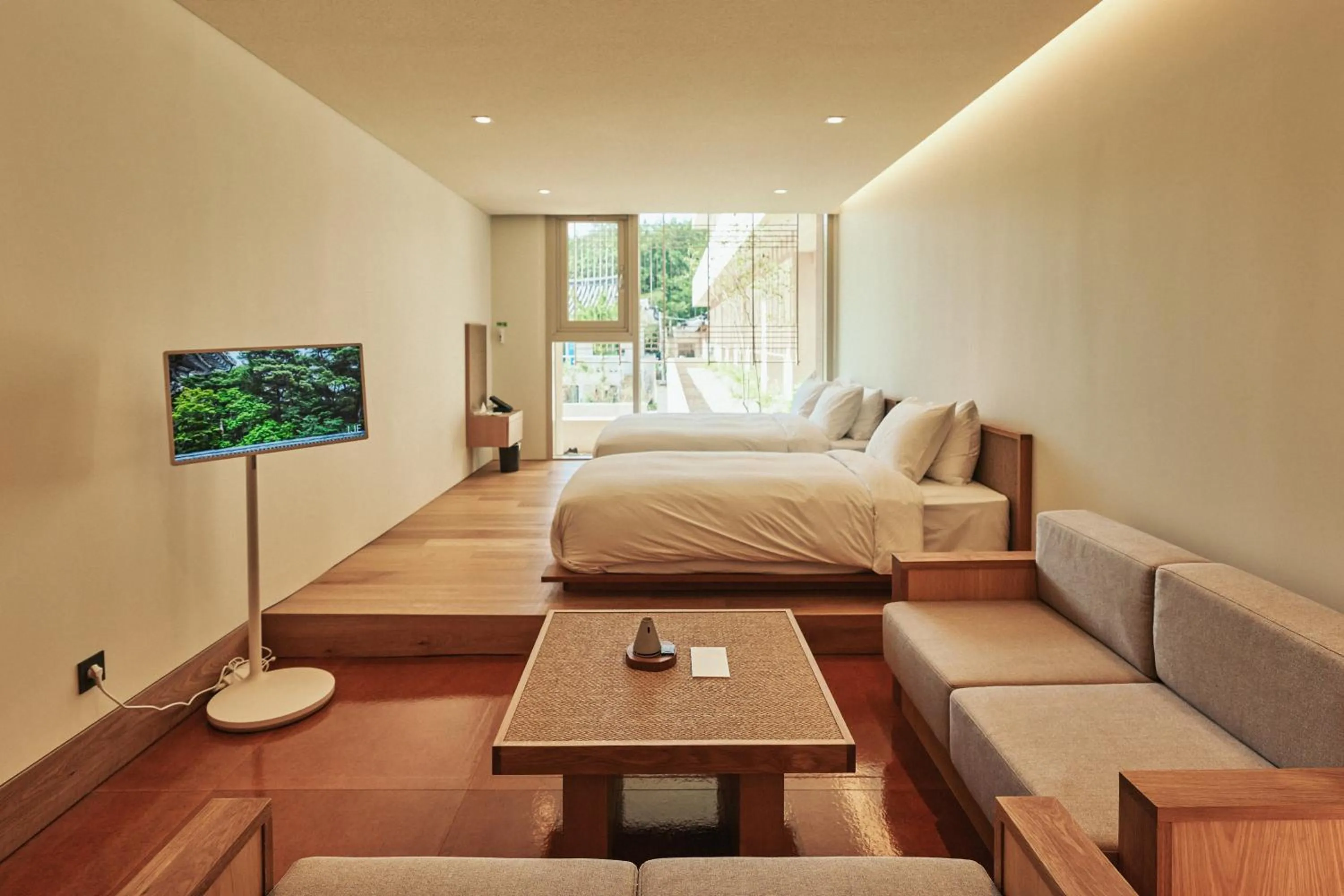 Photo of the whole room, Bed in IJE Gyeongju