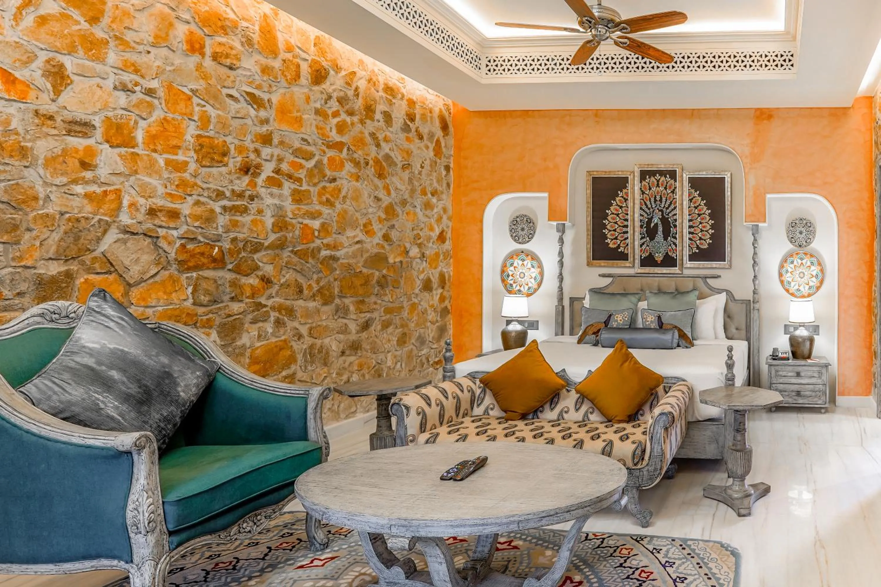 Seating area in Juna Mahal Jungle Resort Ranthambore