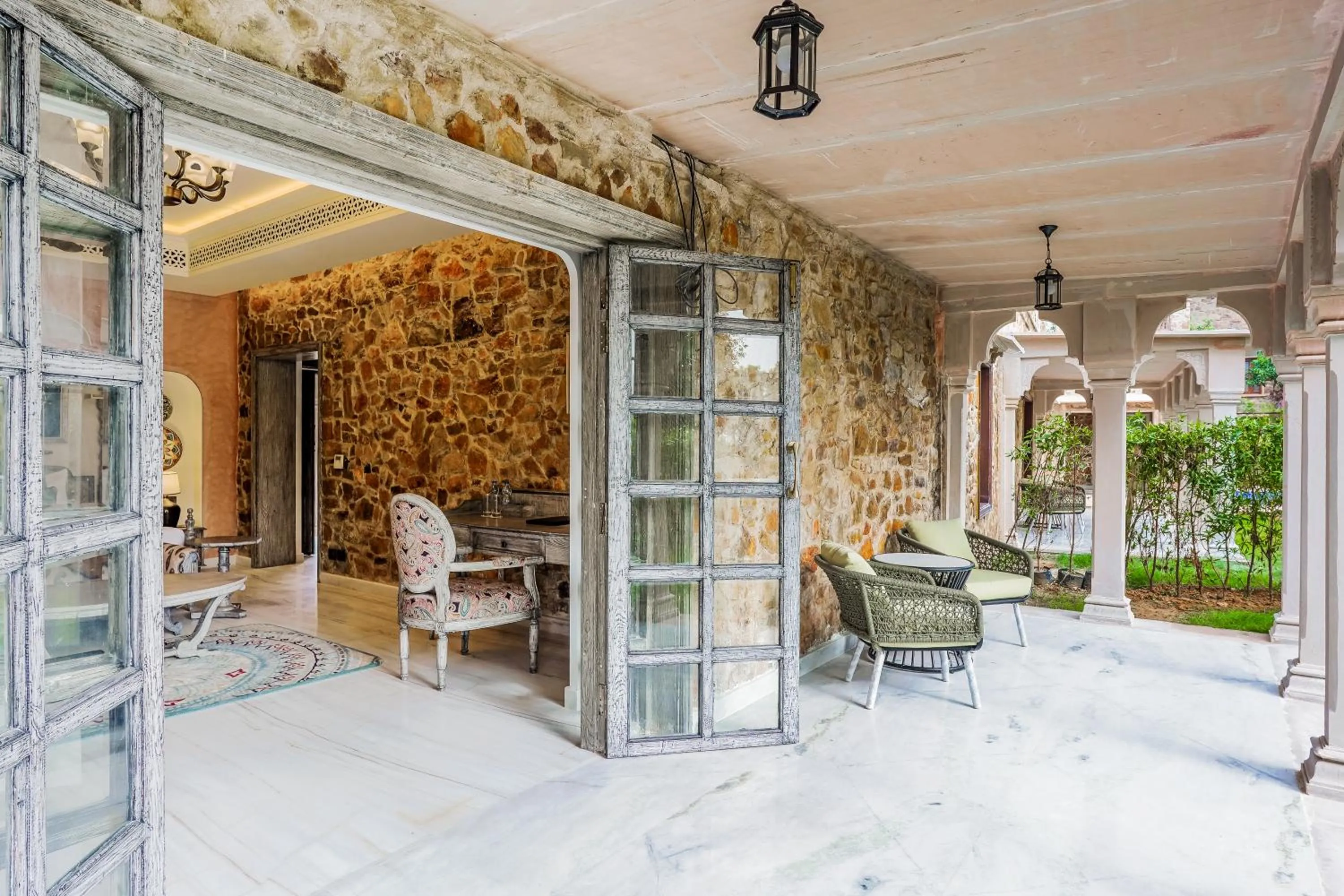 Seating area in Juna Mahal Jungle Resort Ranthambore