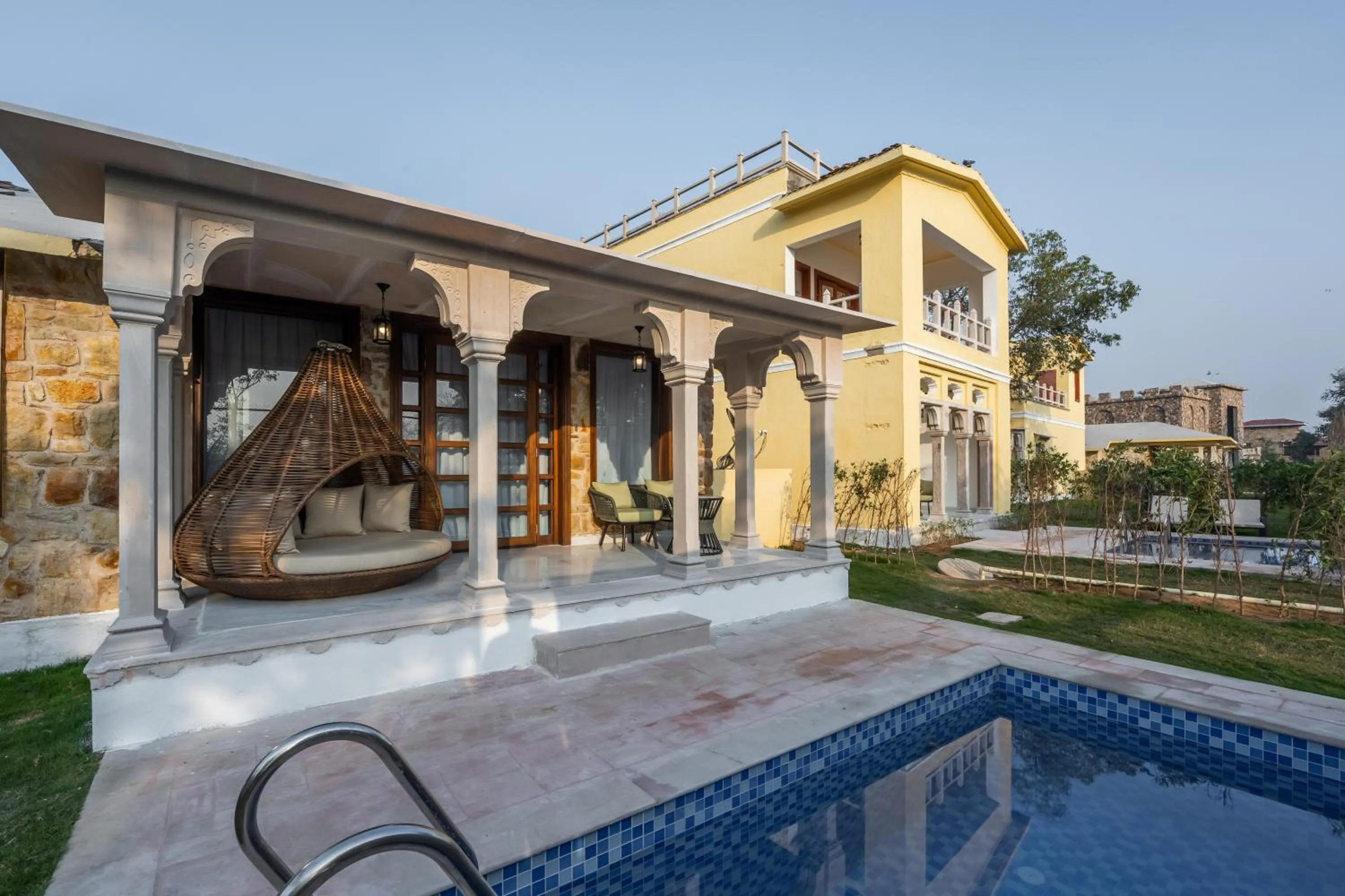 Seating area in Juna Mahal Jungle Resort Ranthambore
