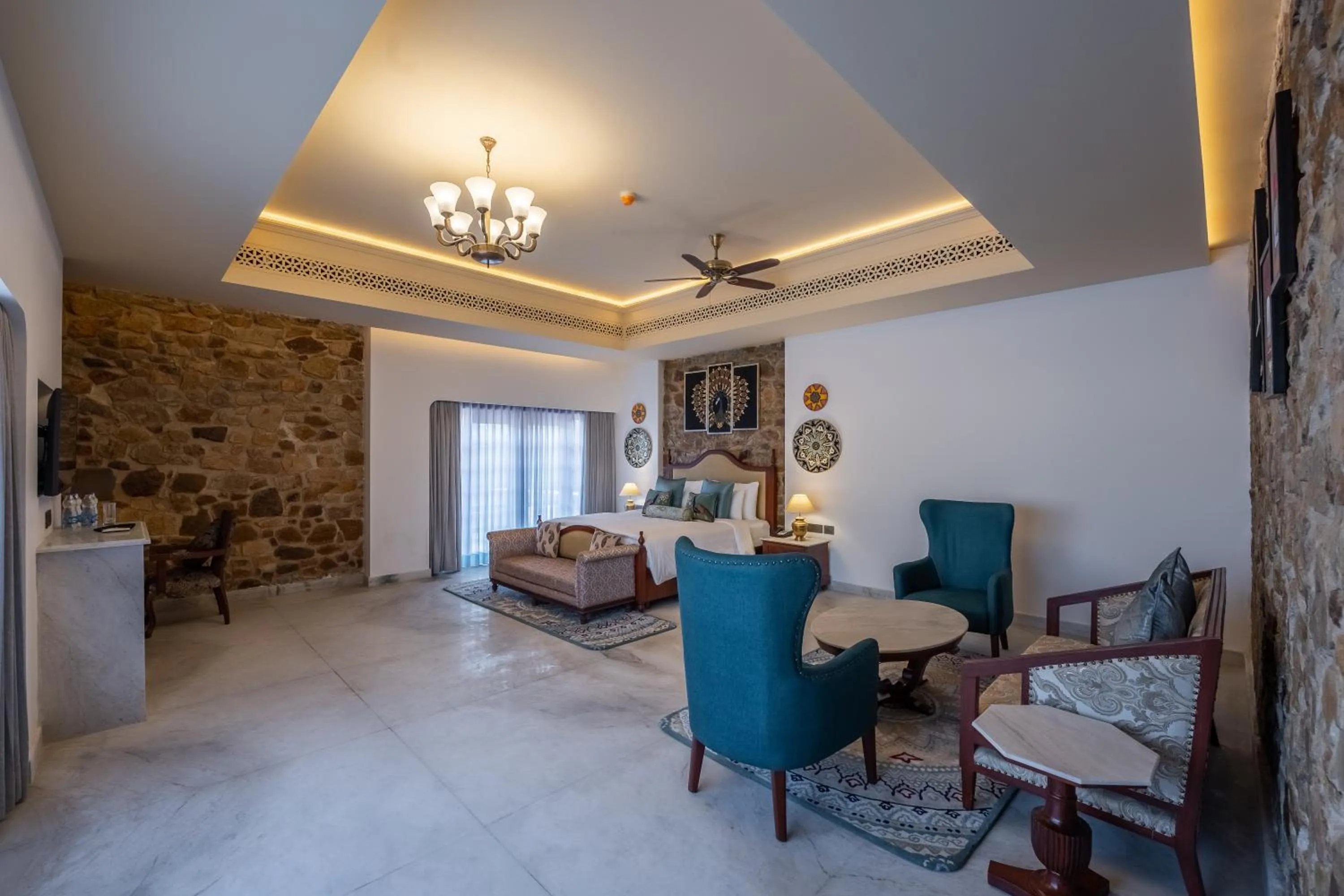 Seating area in Juna Mahal Jungle Resort Ranthambore