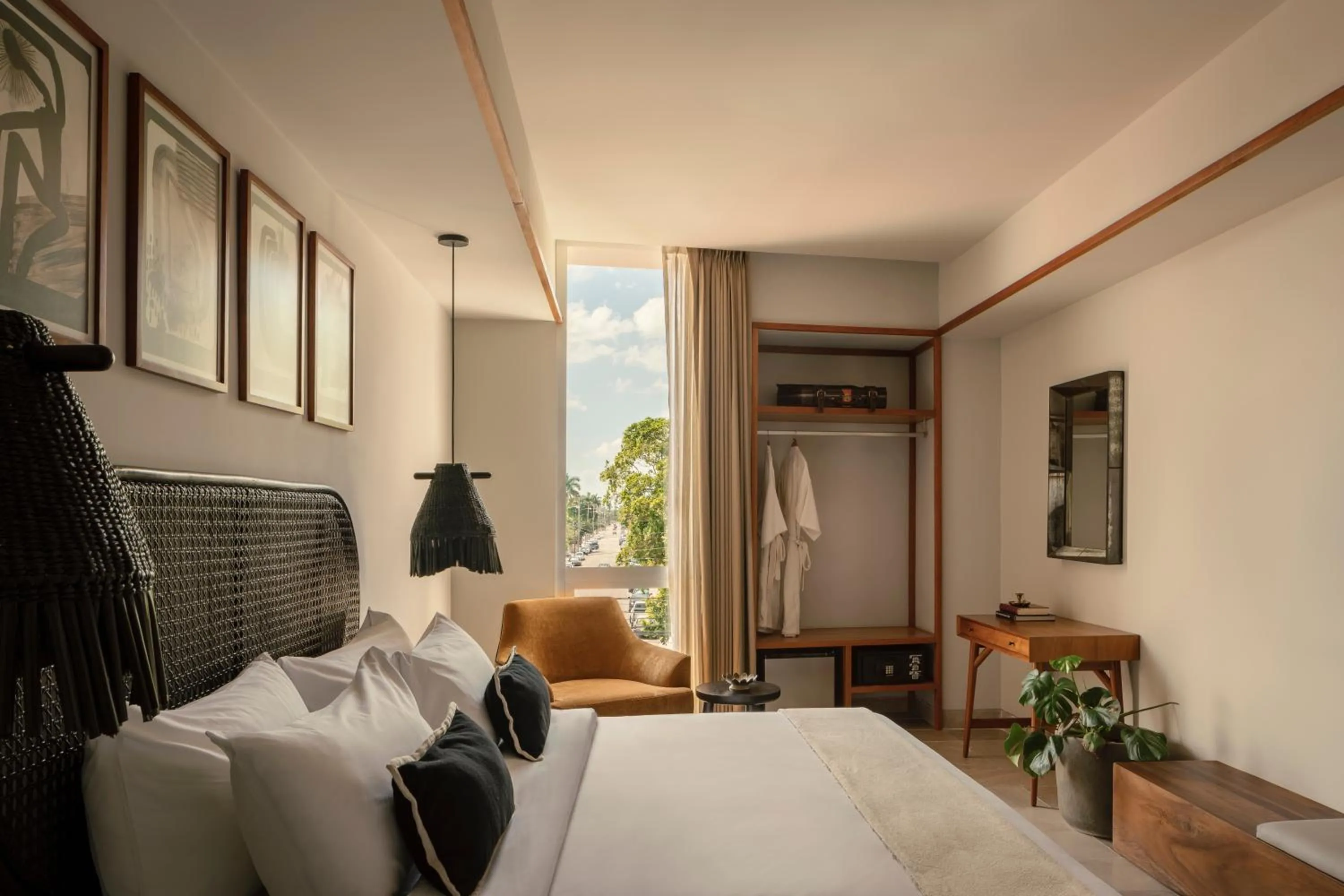 View (from property/room), Bed in Hotel Sureño Yucatan