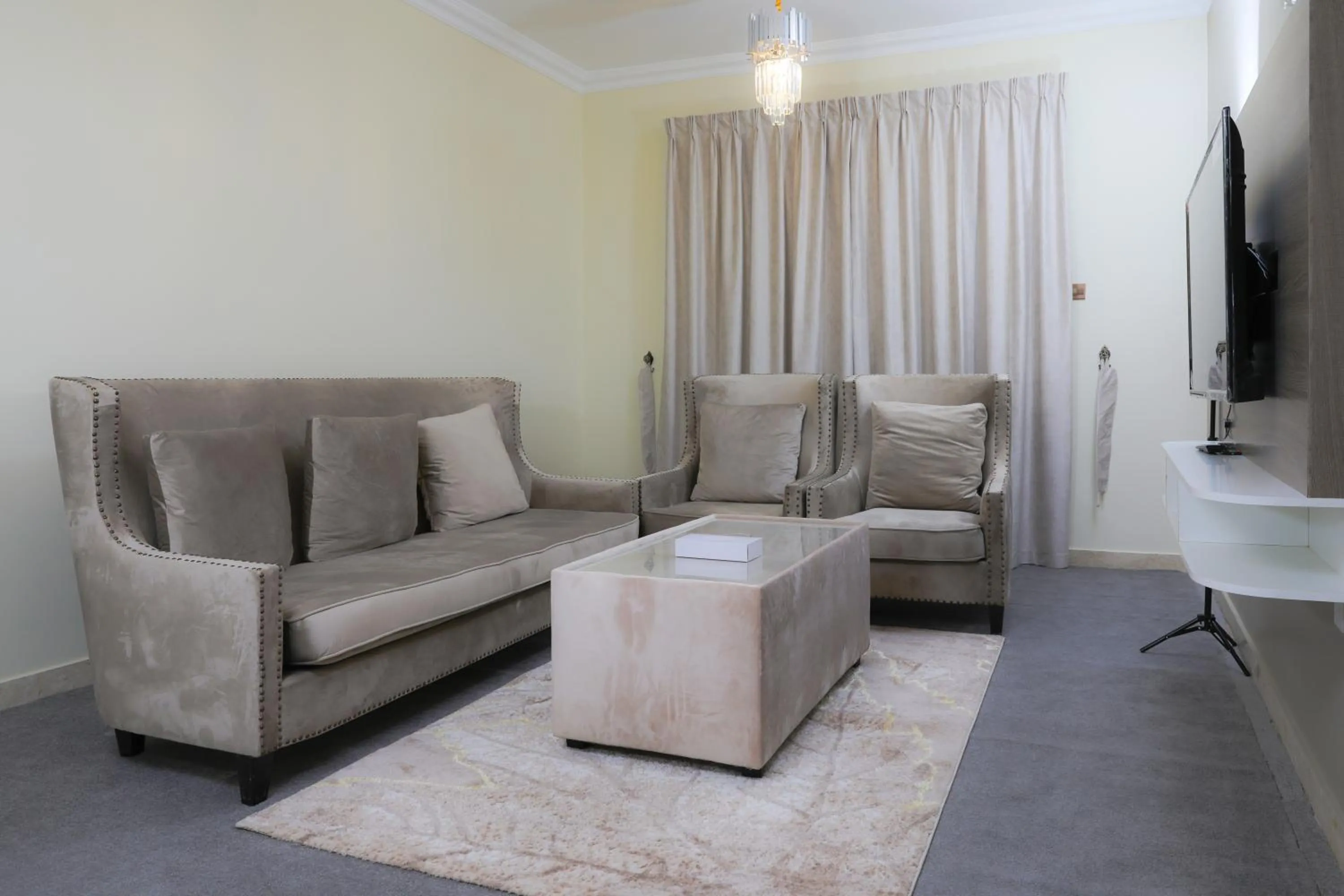 Living room in Sea Shore Hotel Apartment Khorfakkan