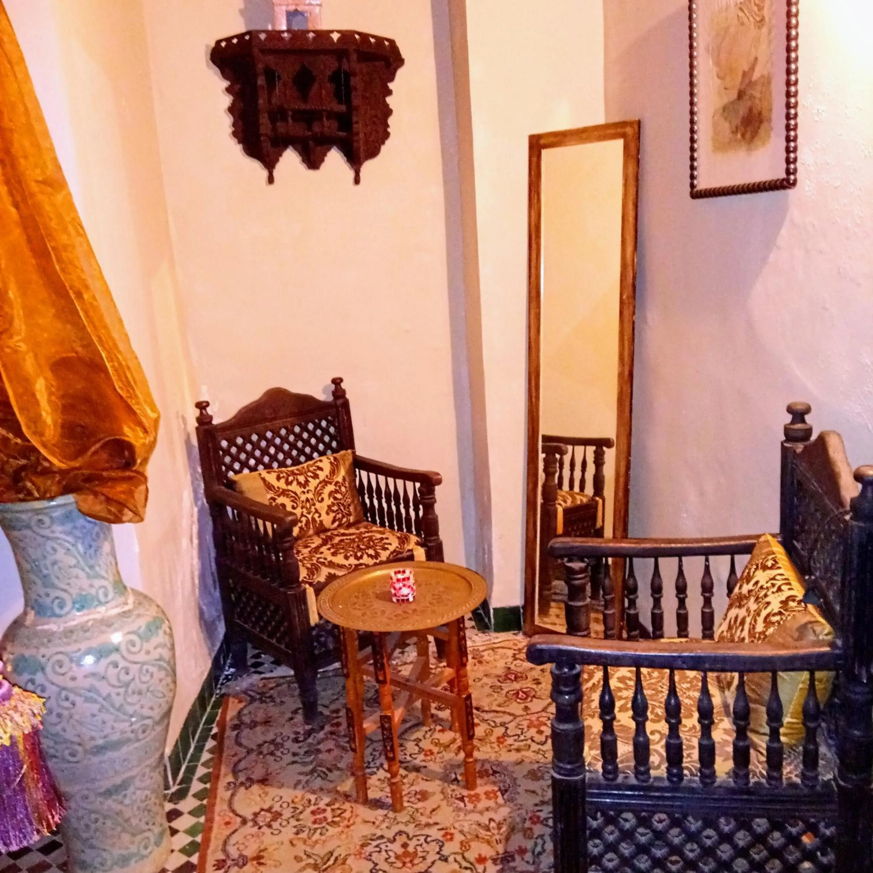 Seating area in Riad Rchacha