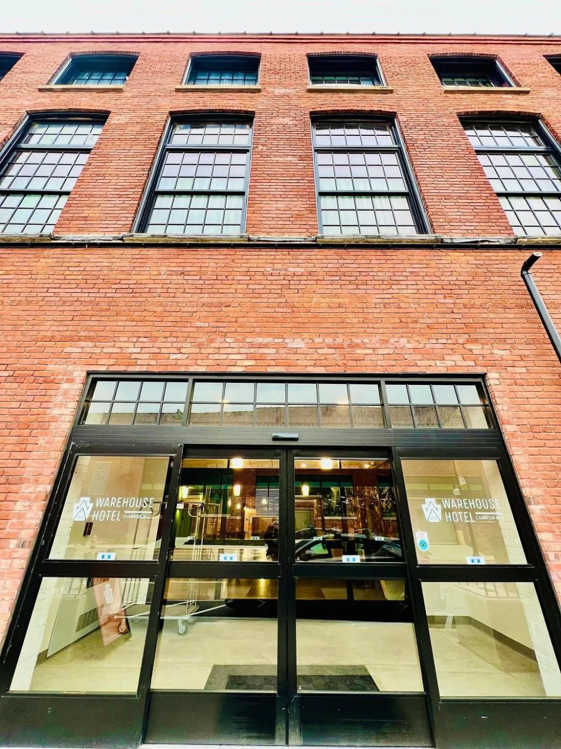 Facade/entrance in The Warehouse Hotel at Champion Mill
