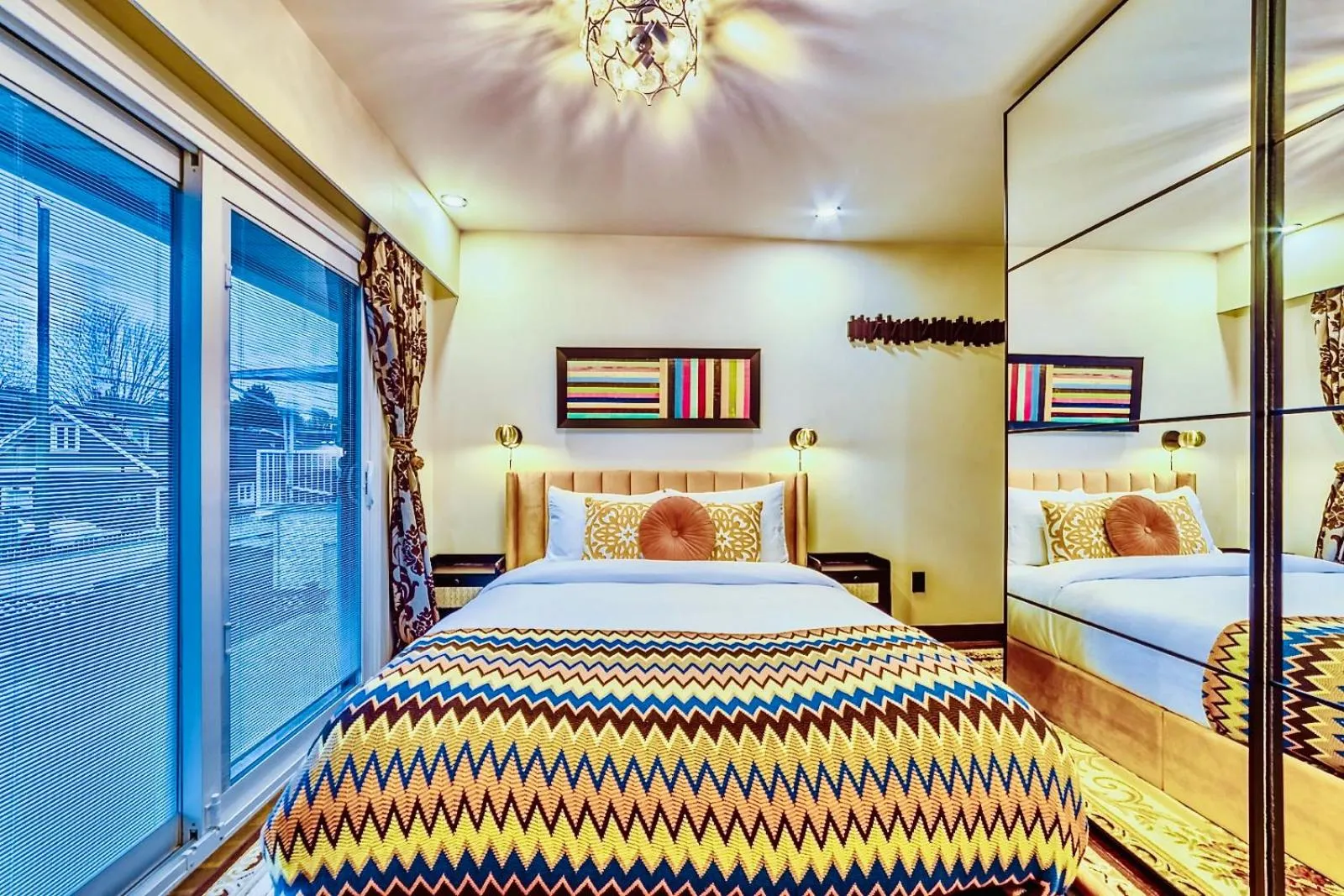 Bed in Neocolonial Nouveau Kensington Vacation Home