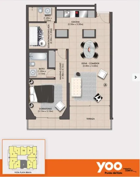 Floor plan in Yoo Punta Del Este