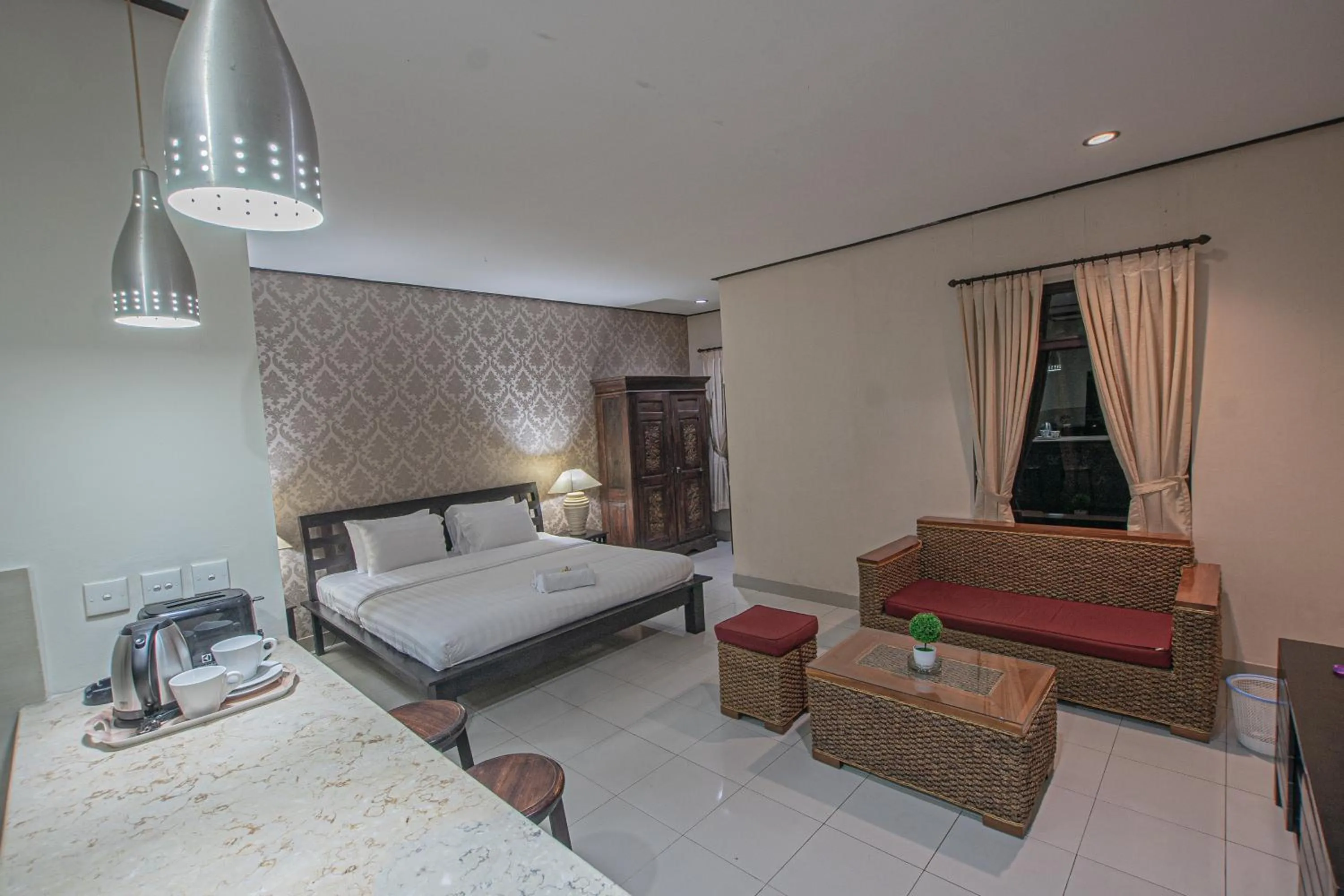 Living room, Bed in Panorama Cottages I