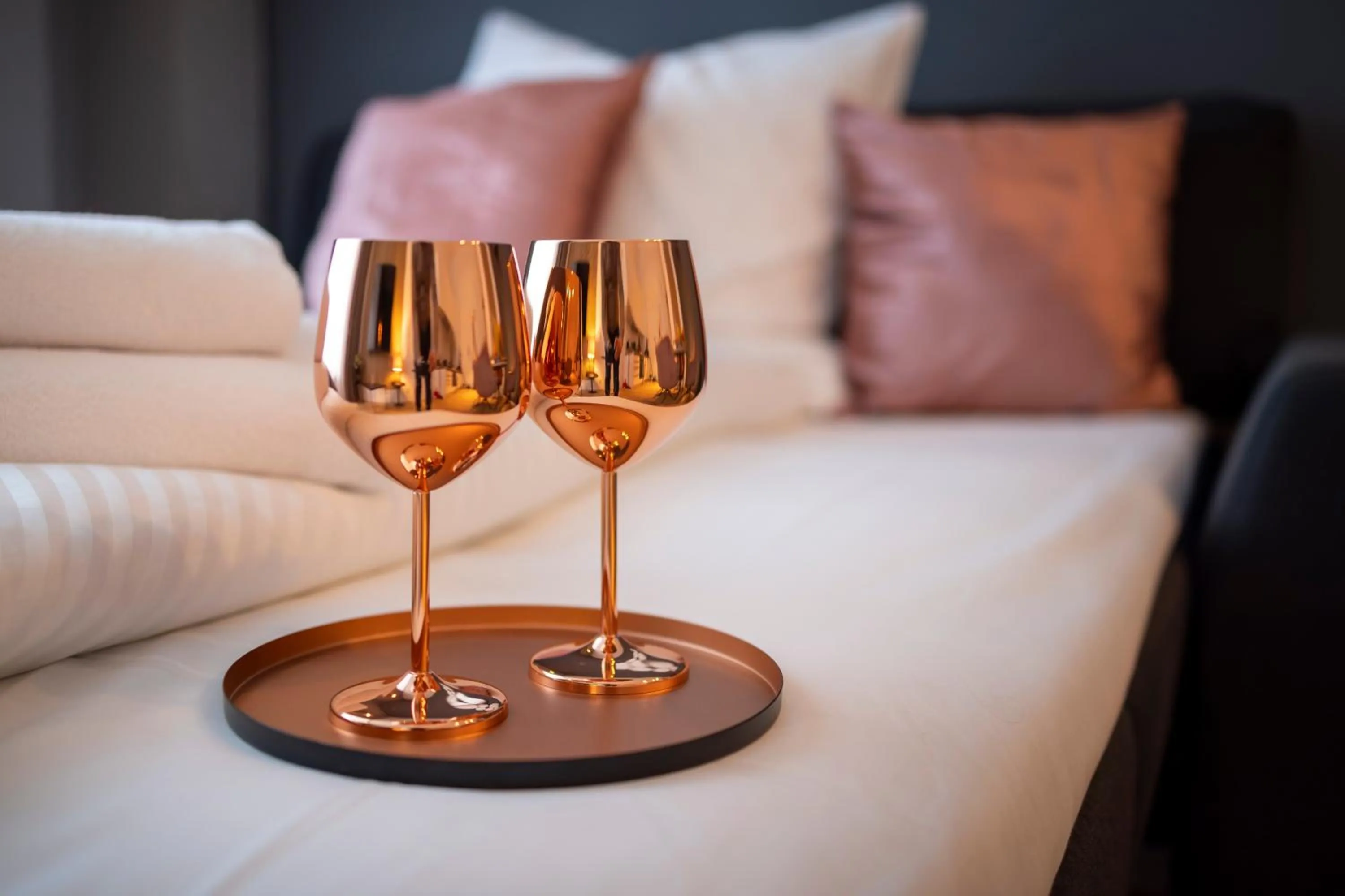 Living room, Bed in Pure Berlin Apartments - Luxury at Pure Living in City Center