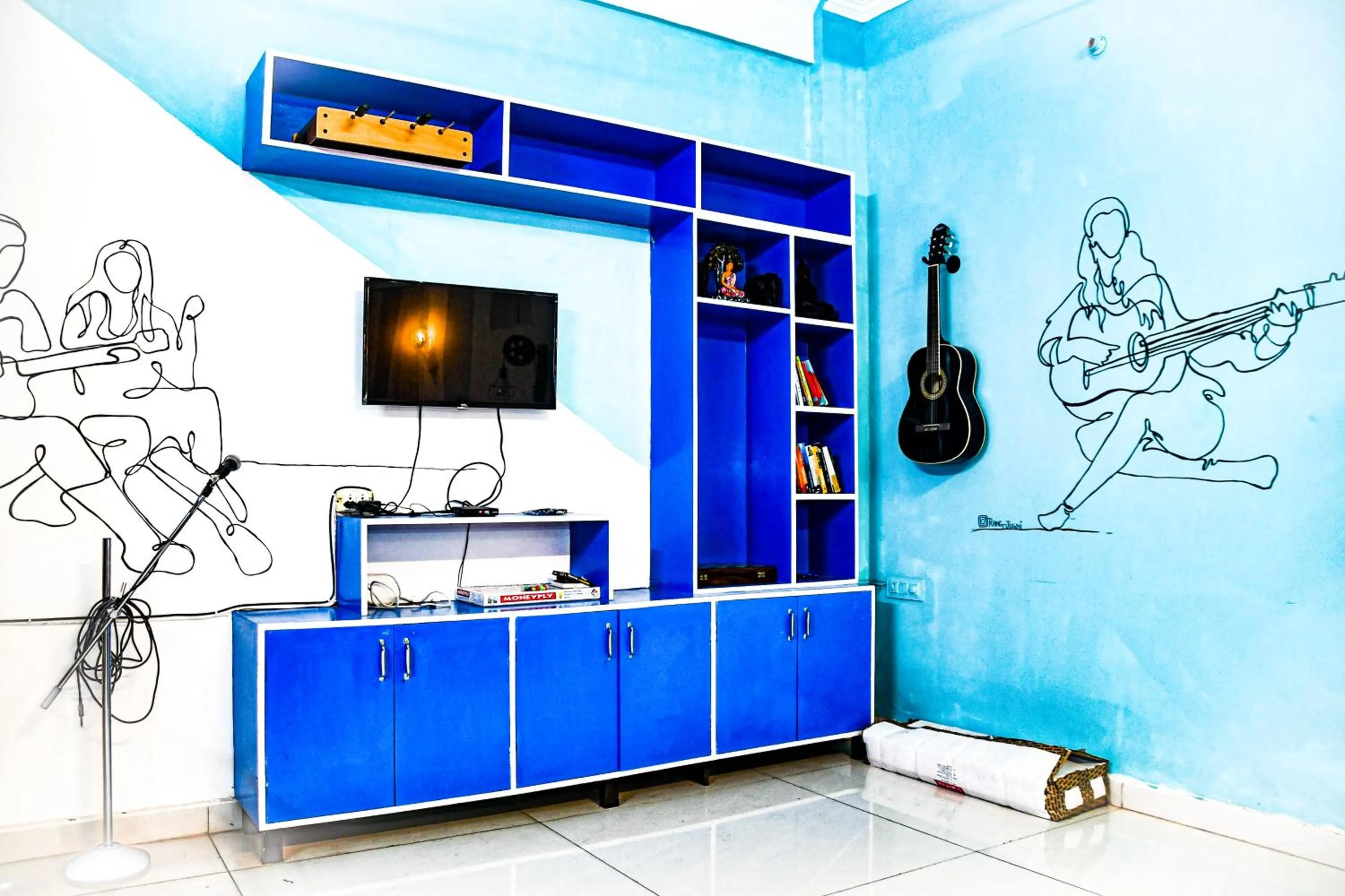 TV and multimedia in Blue River Hostel, Rishikesh