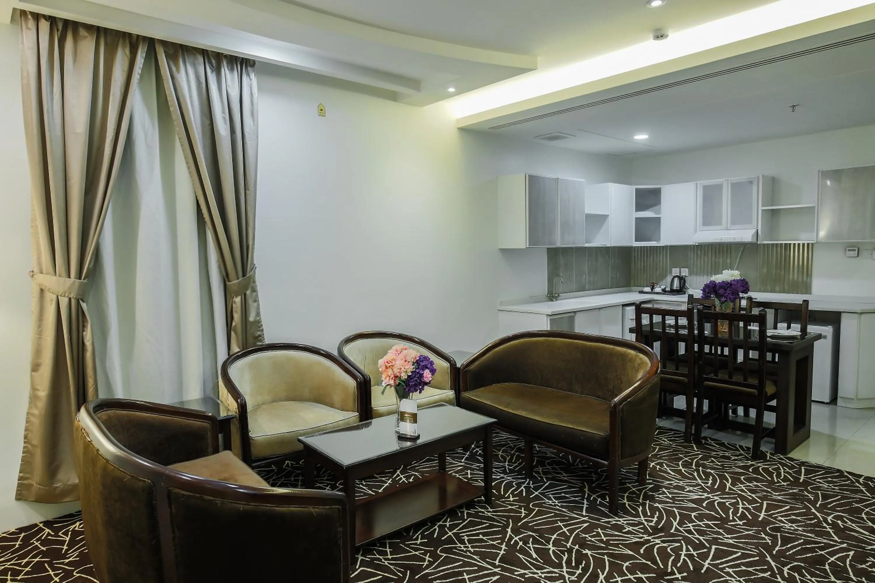 Living room in Rest Night Serviced Apartments- AlHamra