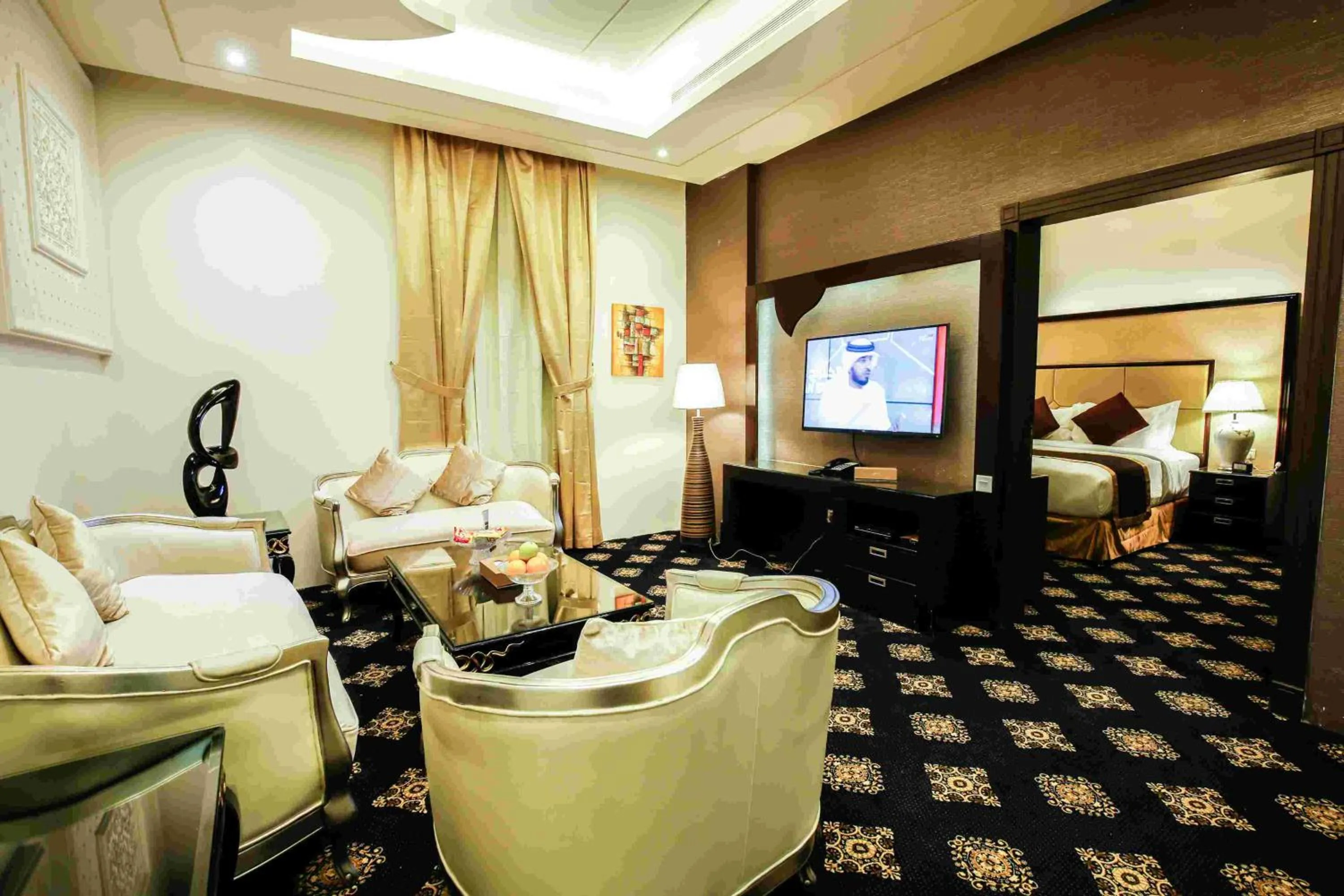 Seating area in Rest Night Serviced Apartments- AlHamra