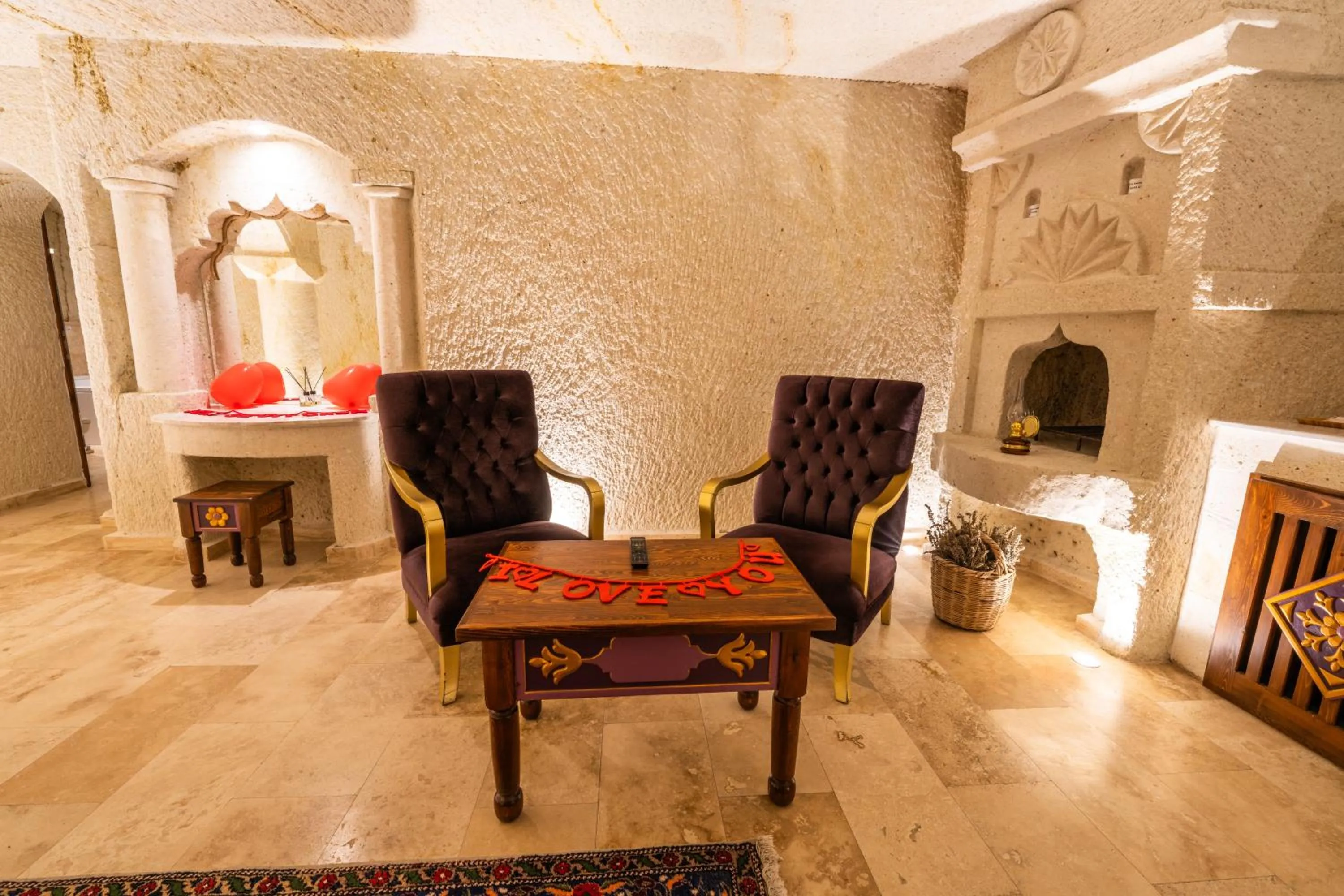 Seating area in Cappadocia Sweet Cave