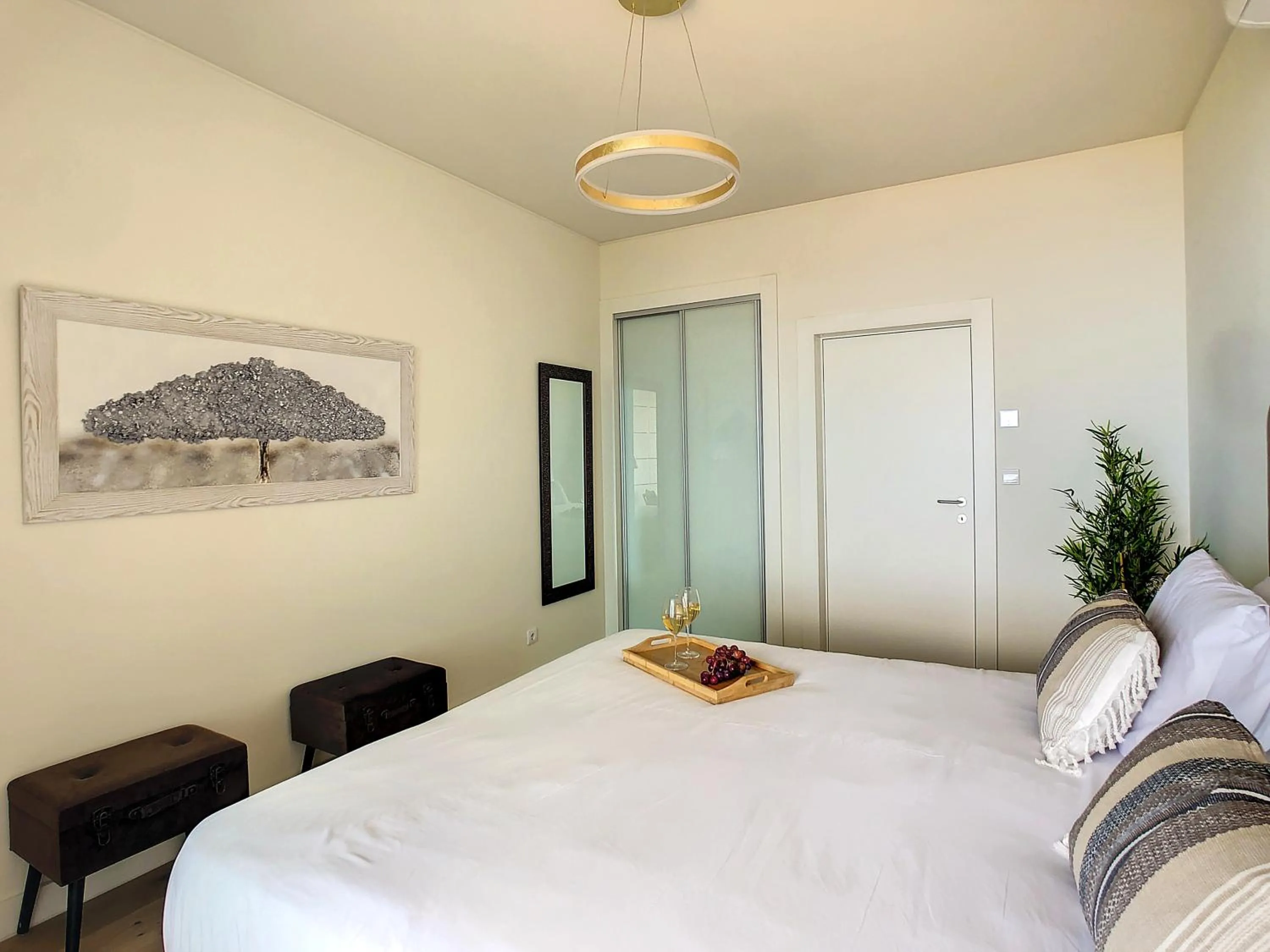 Bed in The Best Sea View Apartment by LovelyStay