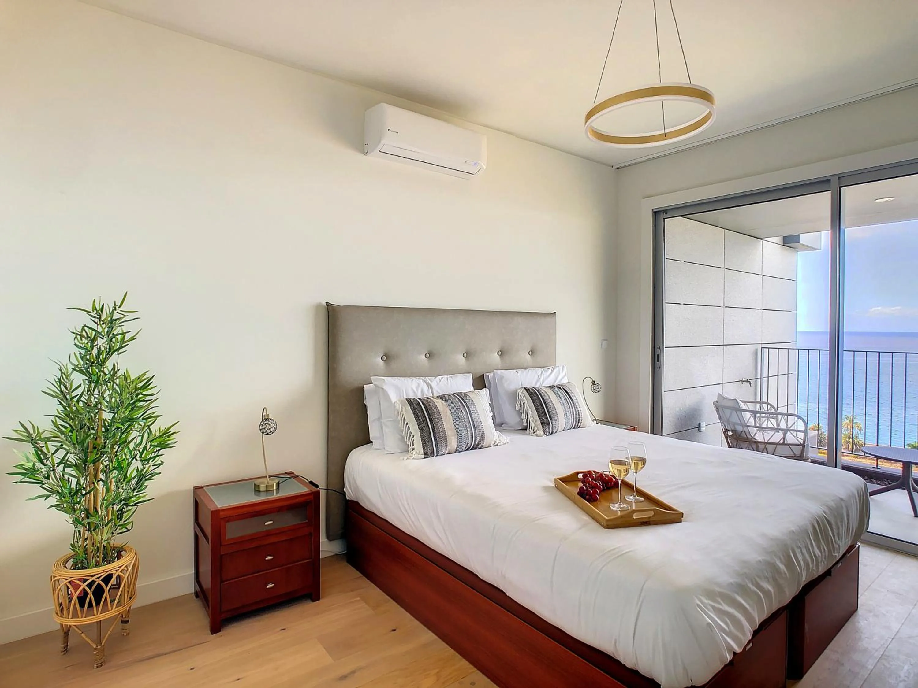 Bed in The Best Sea View Apartment by LovelyStay