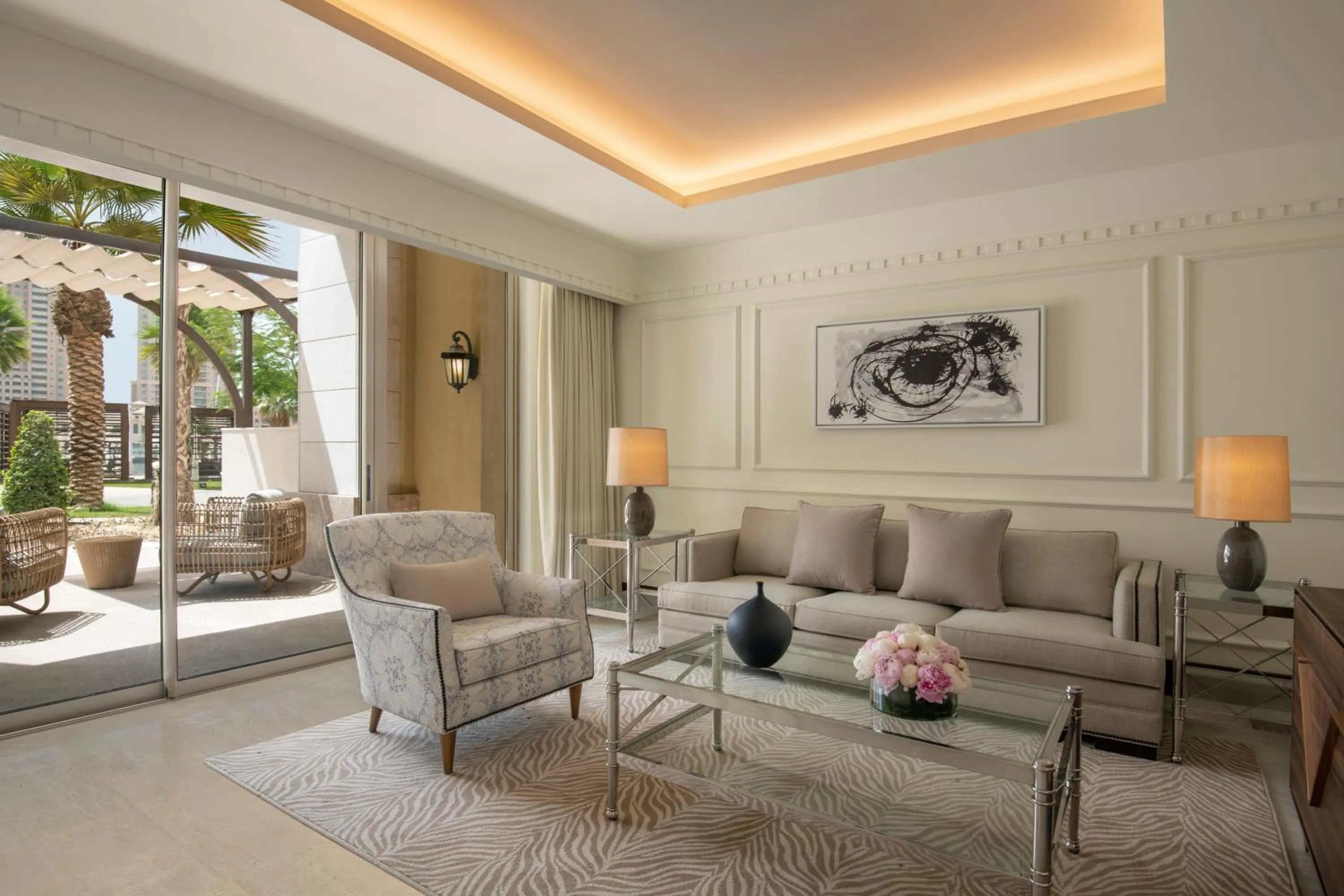 Living room in The St. Regis Marsa Arabia Island, The Pearl Qatar