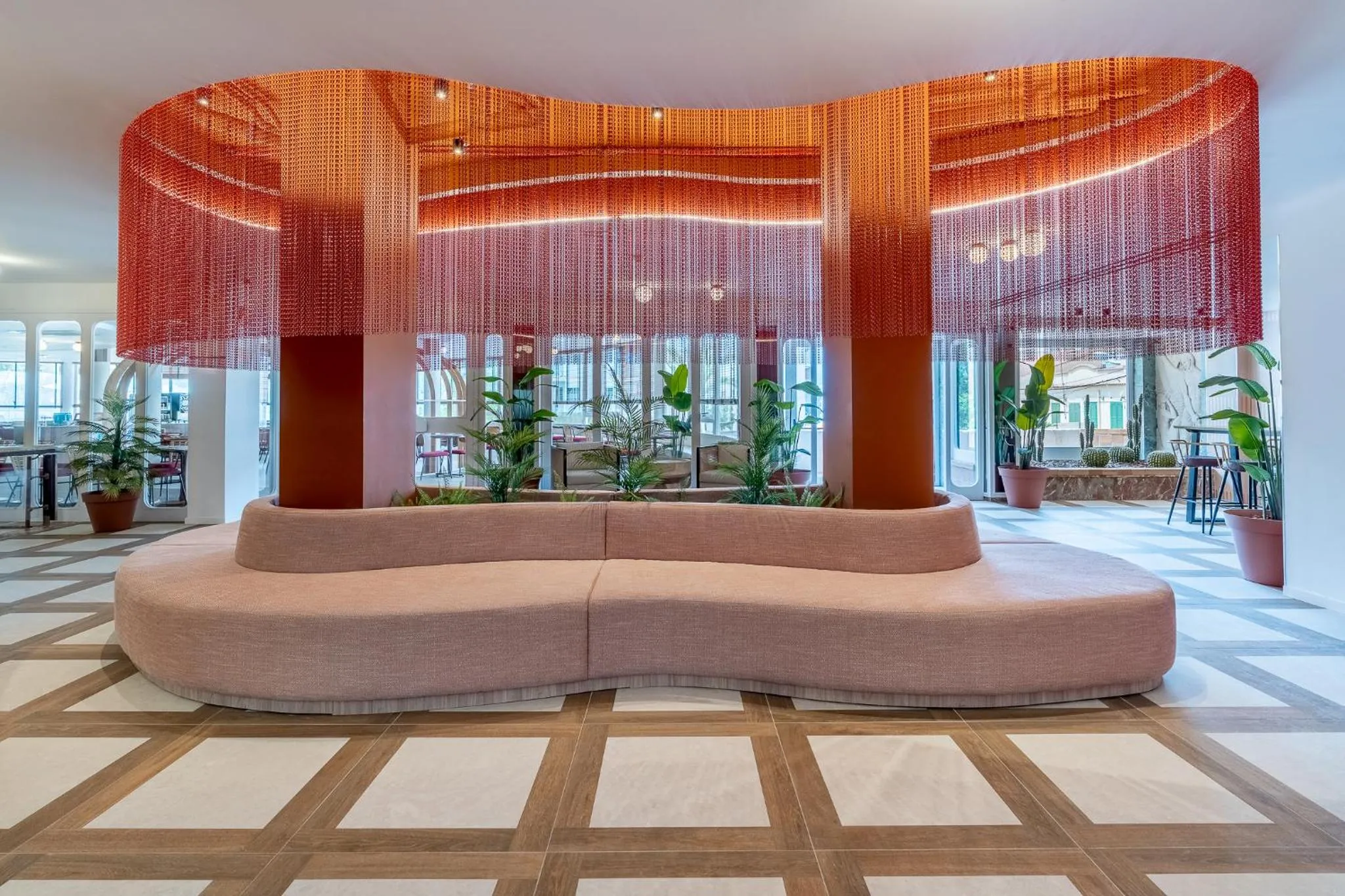 Living room in tent Arenal