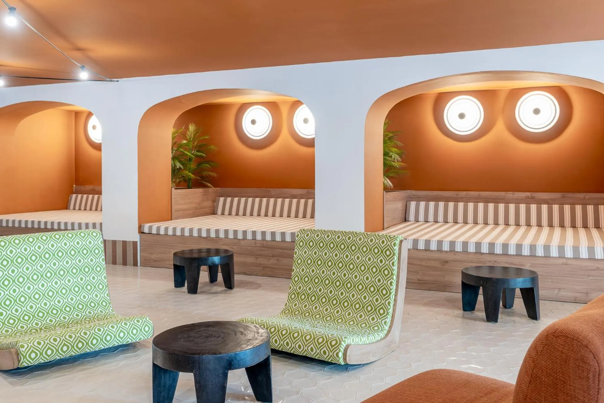 Living room in tent Arenal